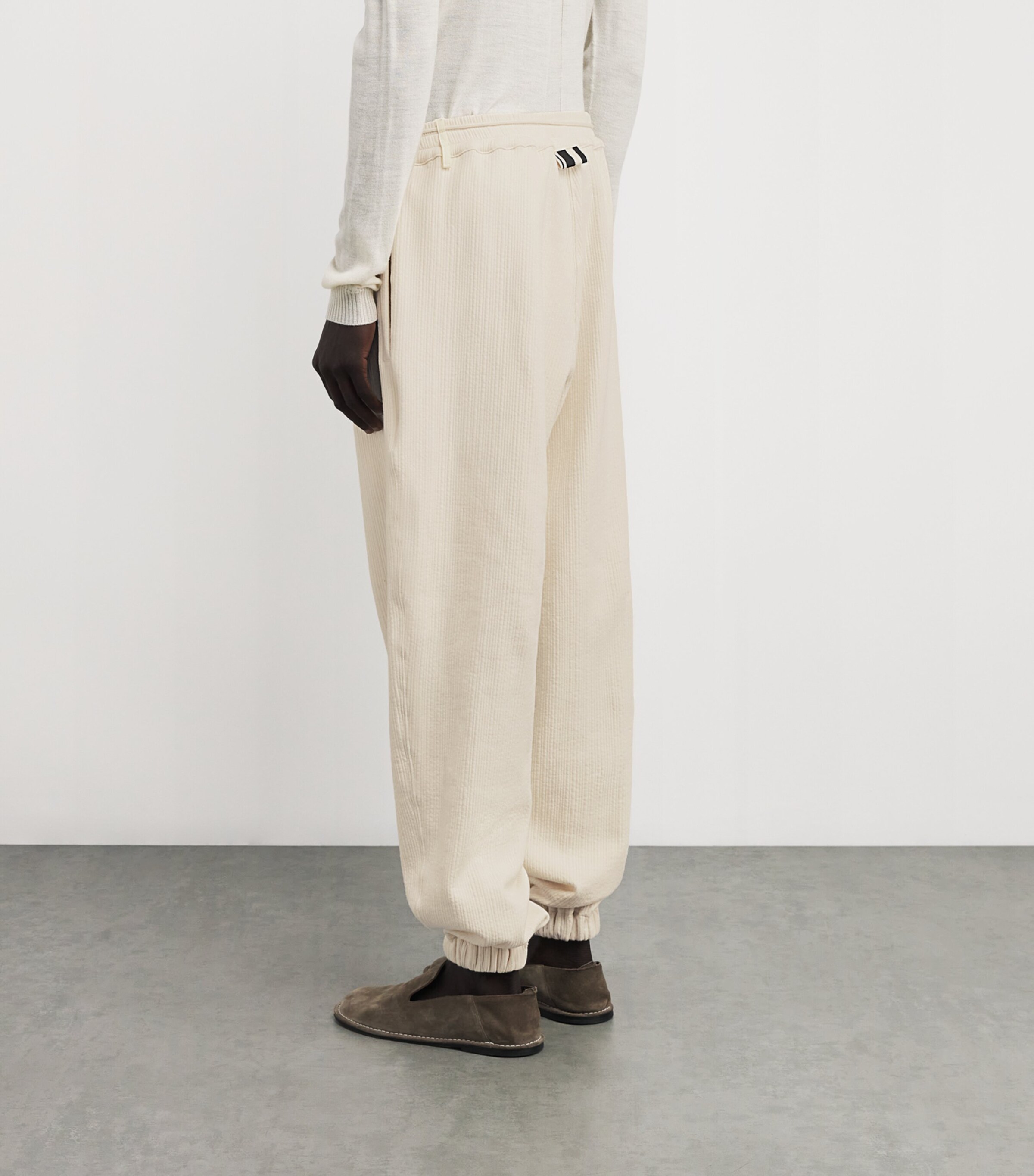 MORDECAI Mens Cotton Ribbed Straight Sweatpants Image 4