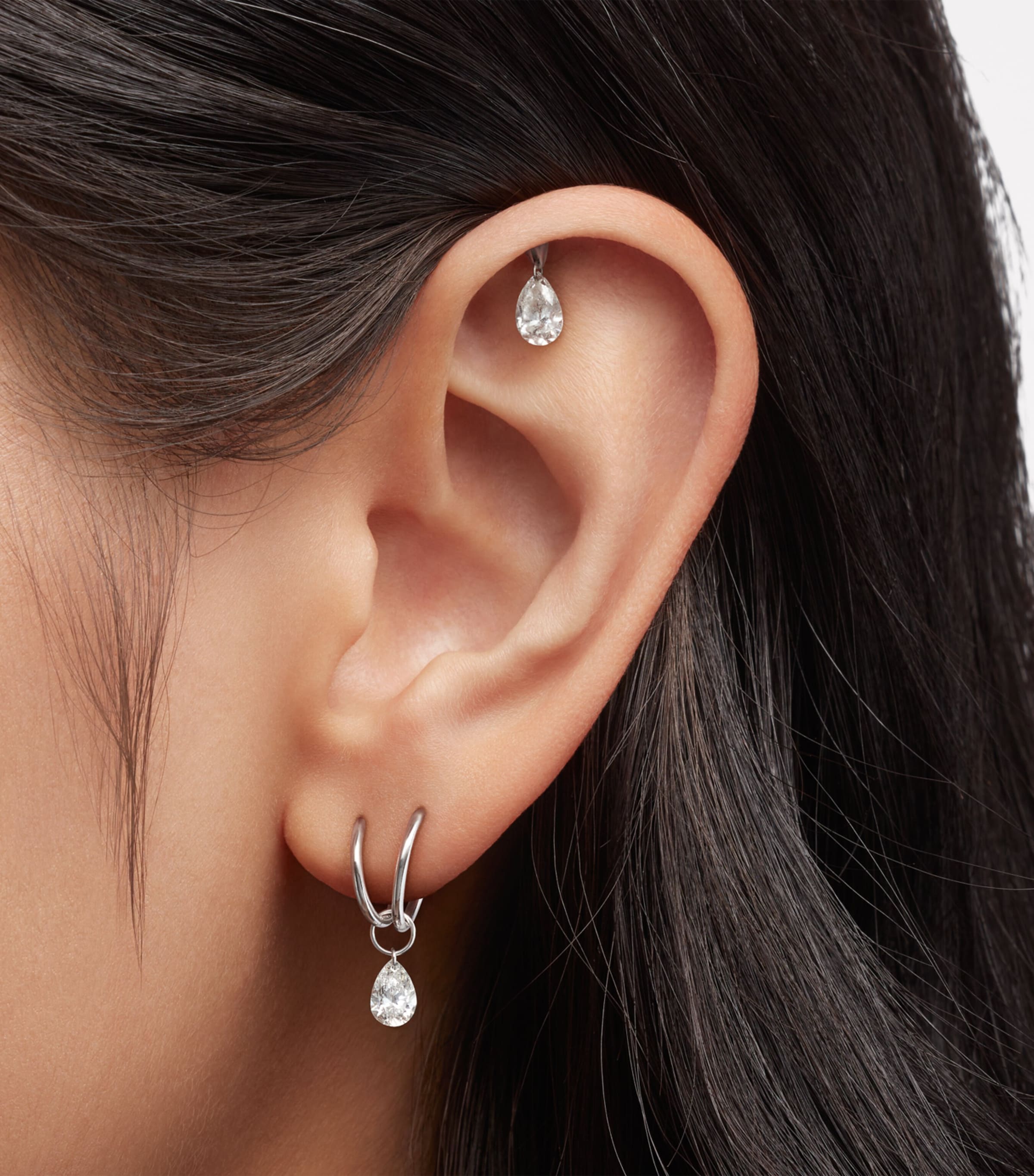 Yellow Gold and White Diamond Pear Charm (6mm) YELLOW GOLD Image 2