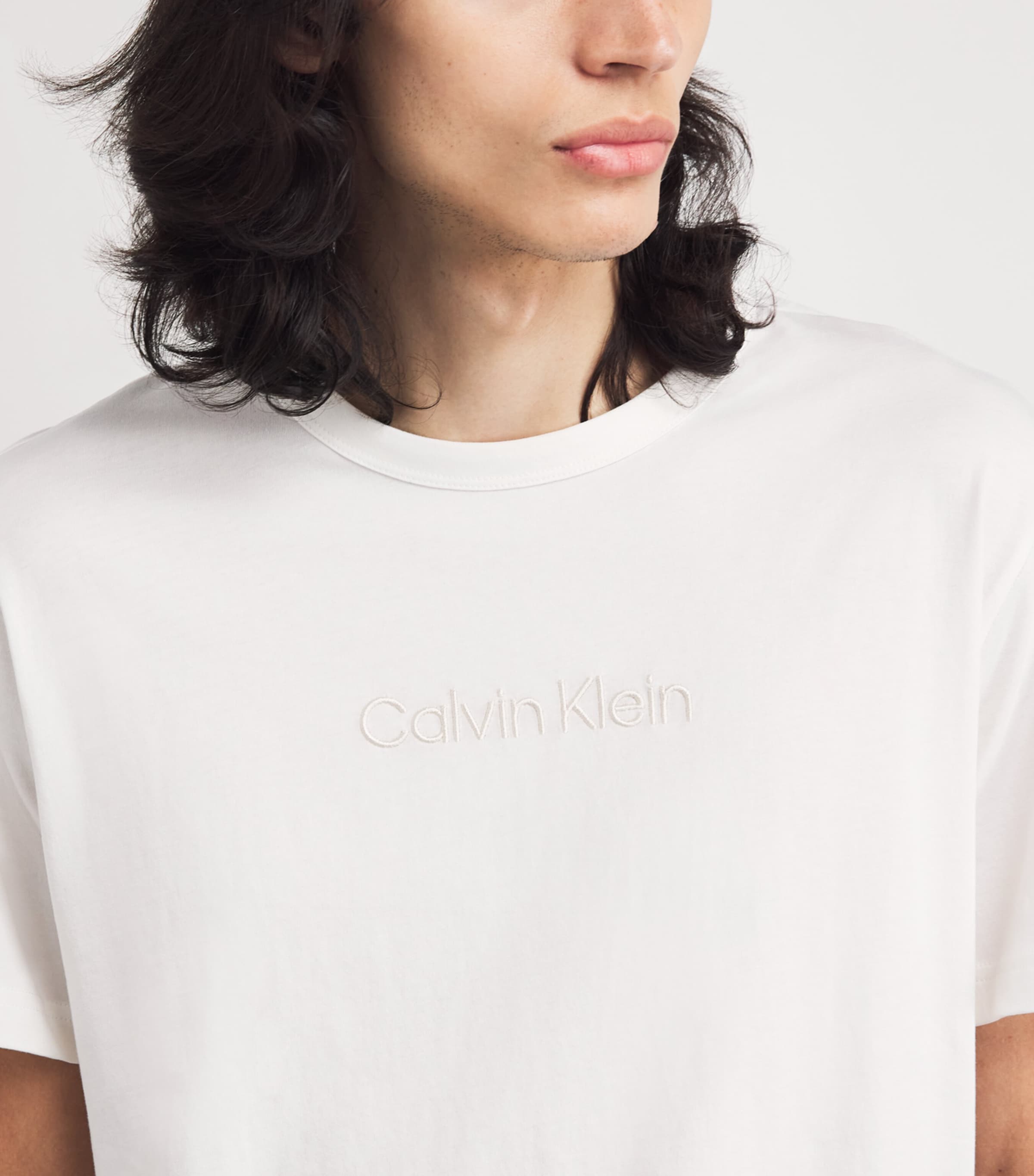 Calvin Klein Mens Cotton Logo T-Shirt White Image 3