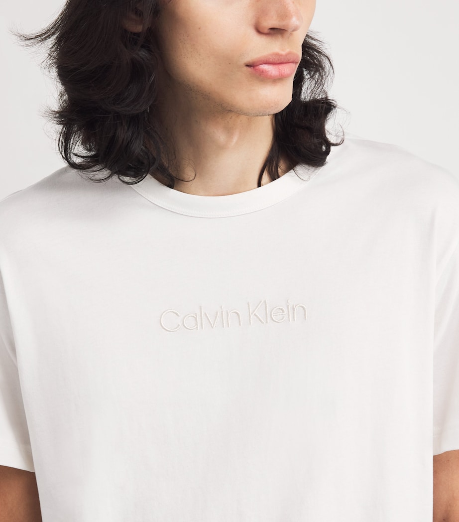 Calvin Klein Mens Cotton Logo T-Shirt White Image 3