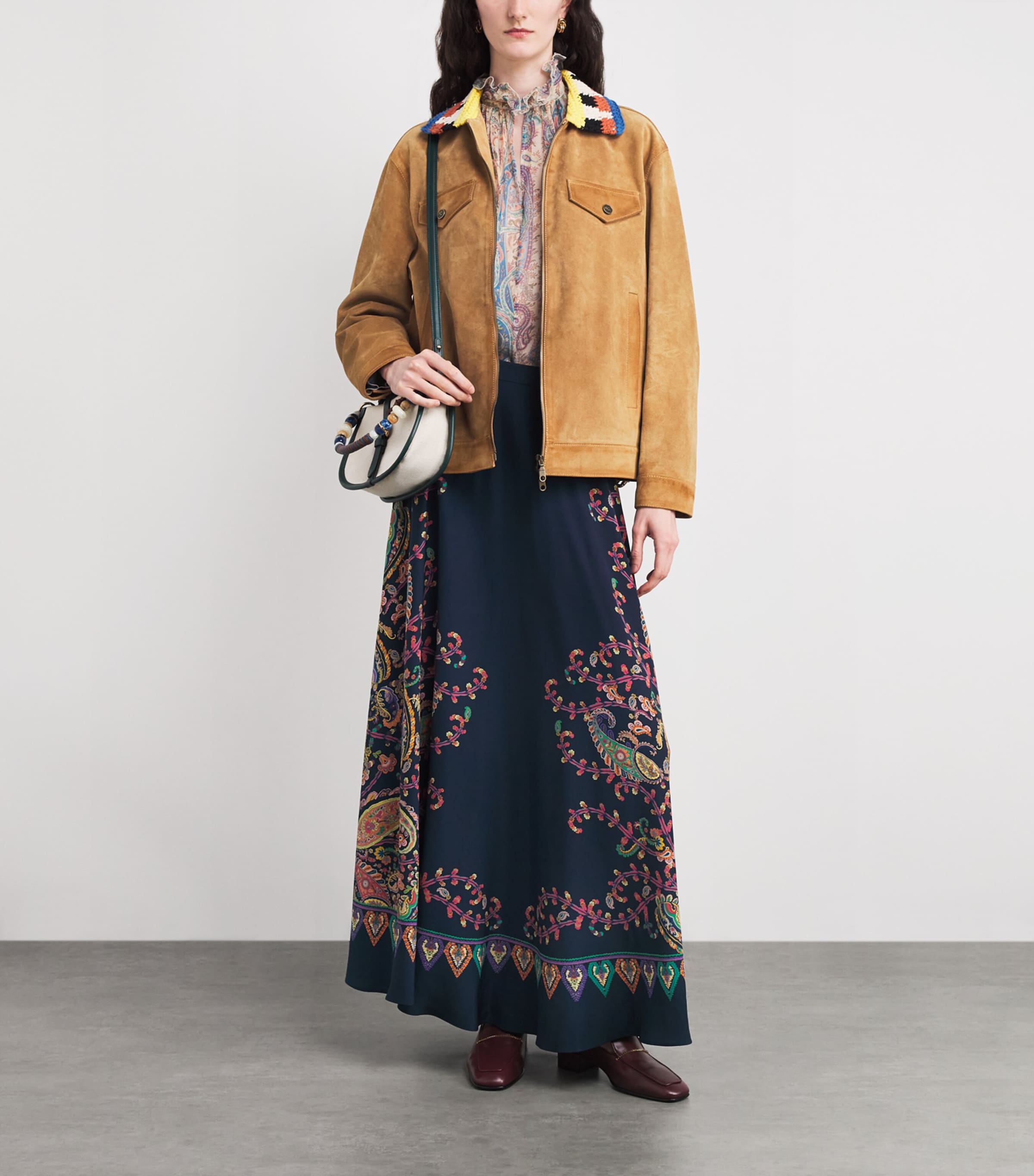 Silk Paisley Maxi Skirt X0883 Image 2