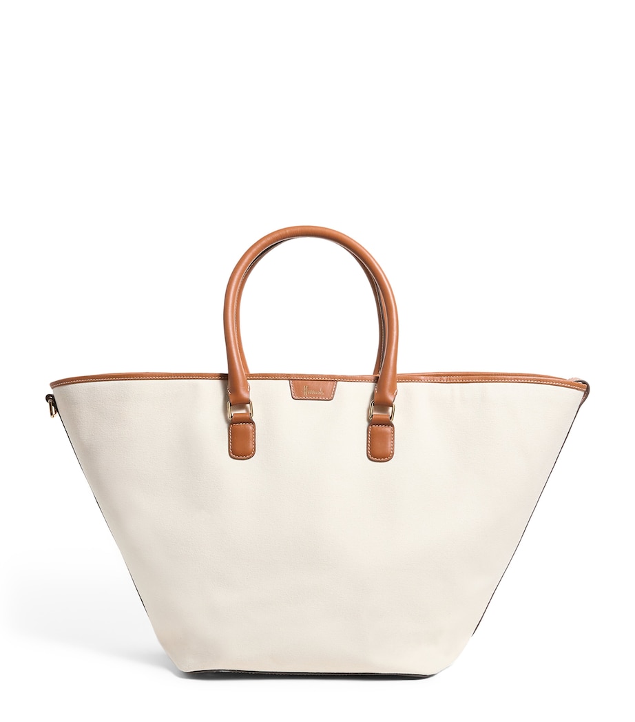 Large Canvas Slouchy Tote Bag CREAM Image 1