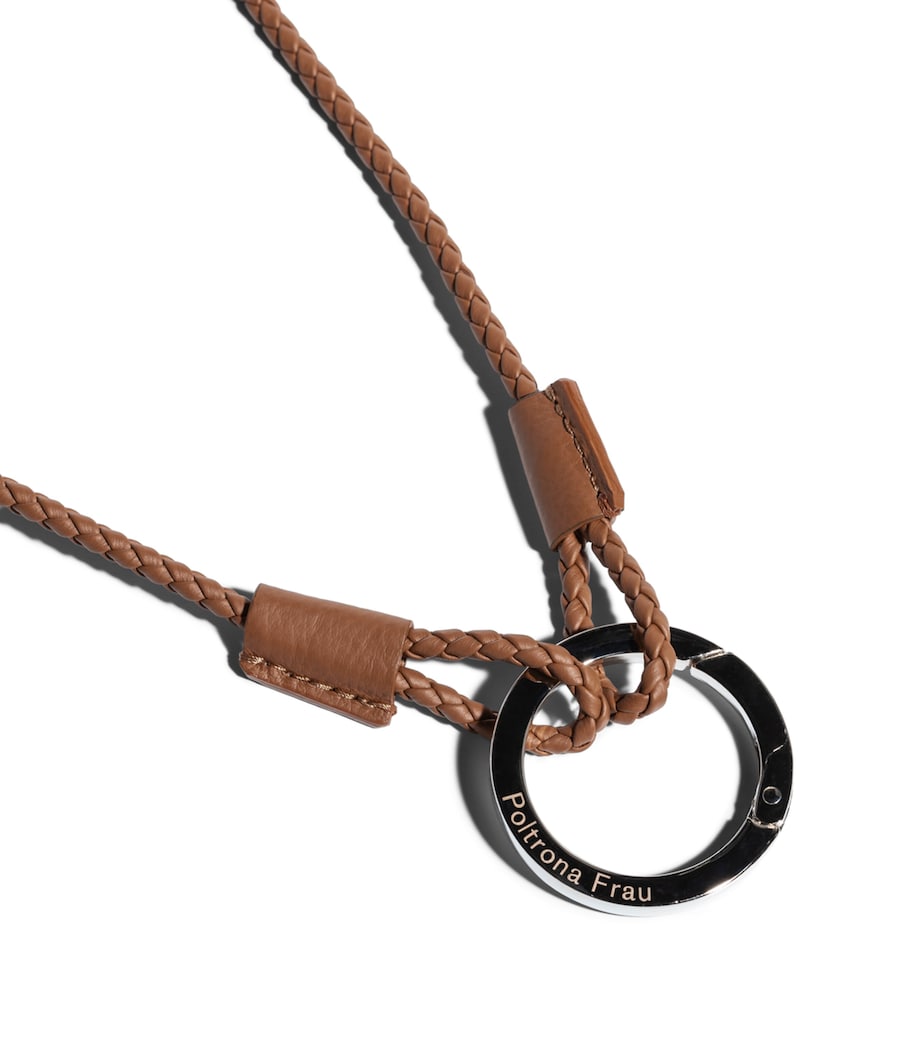 Poltrona Frau Leather Woven Keychain Cammello Image 1