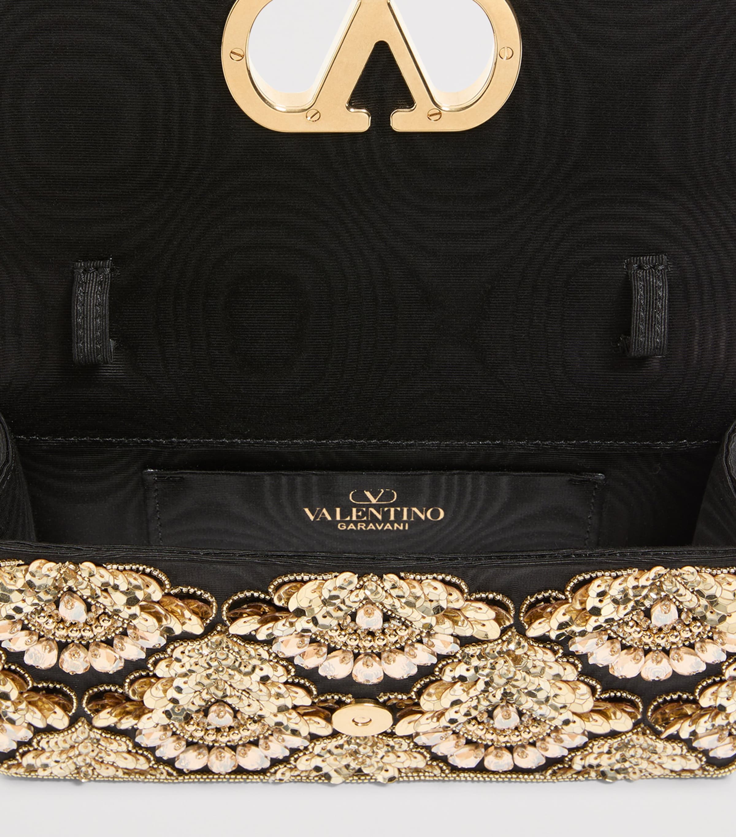 Valentino Garavani Small Embellished Vain Clutch Bag Image 5