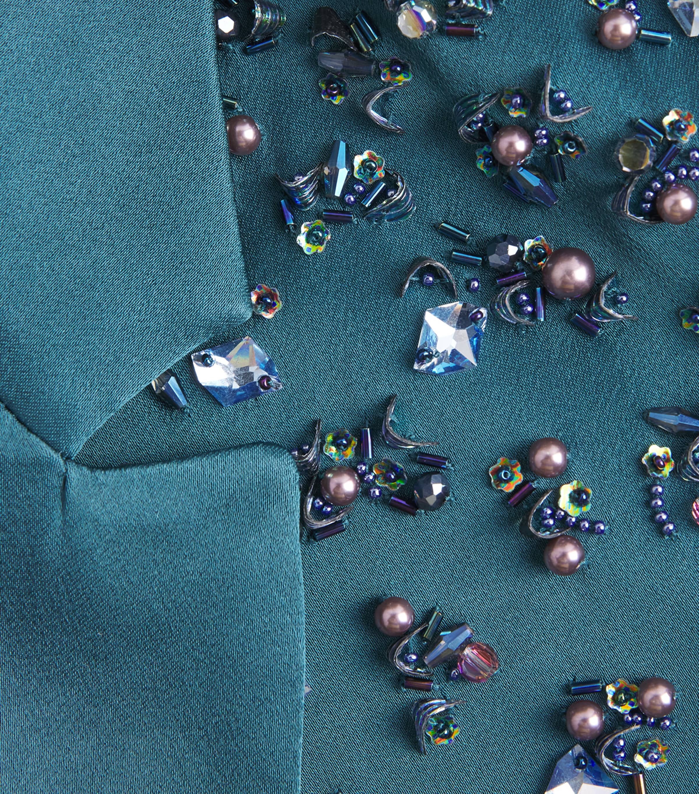 Satin Embellished Blazer DARK TEAL Image 5