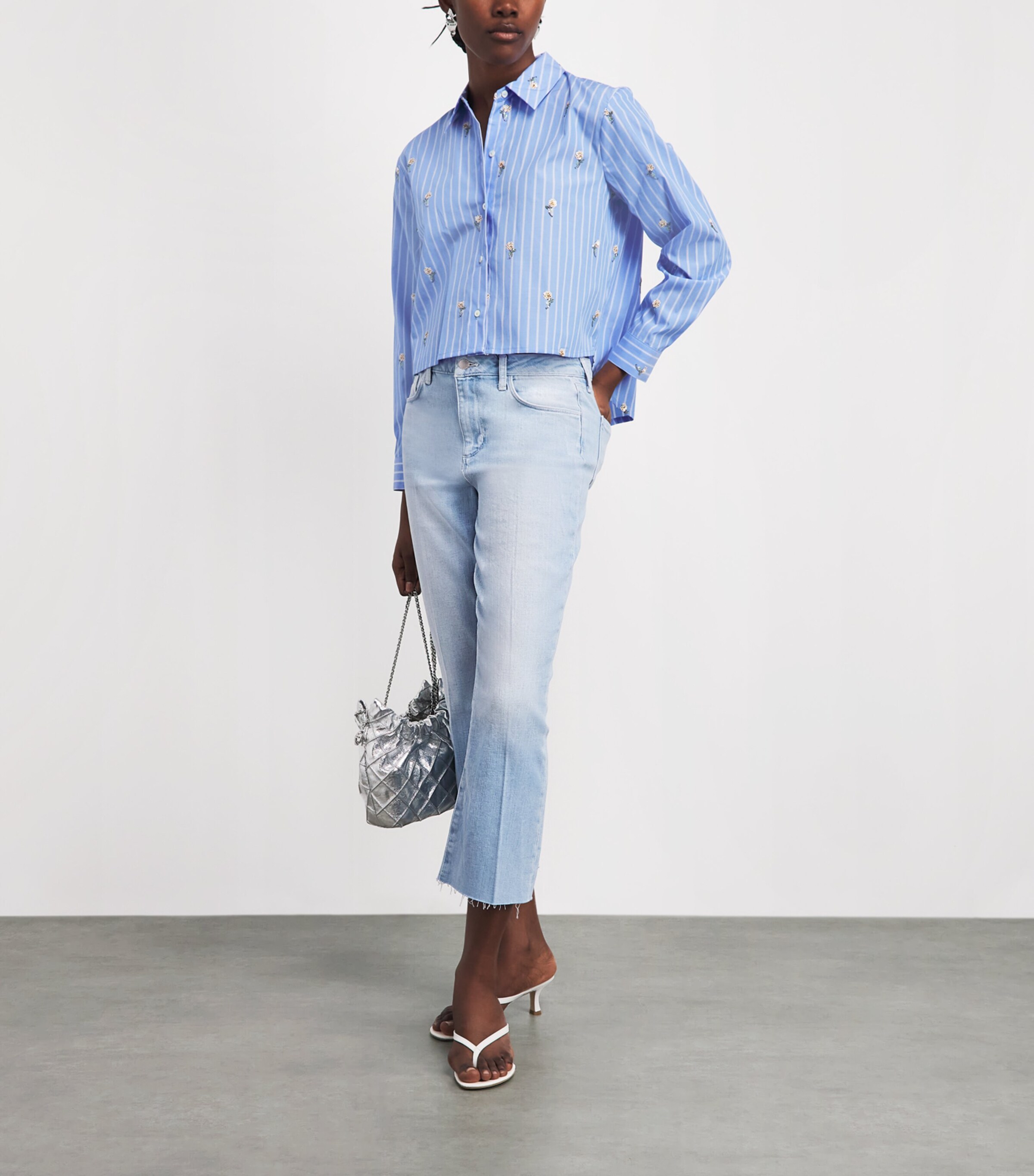 L'Agence Womens Cropped Kendra Flared Jeans Byrg Bayridge Image 2