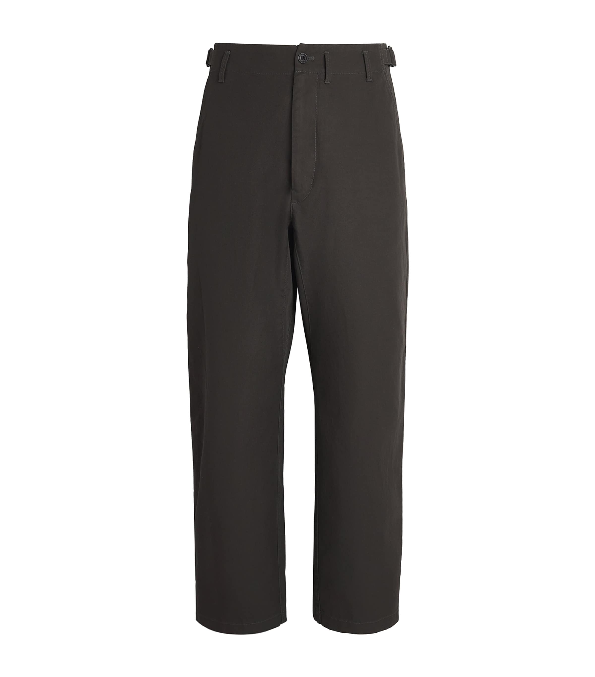 Lemaire Mens Carrot Tapered Straight Trousers Espresso Image 1