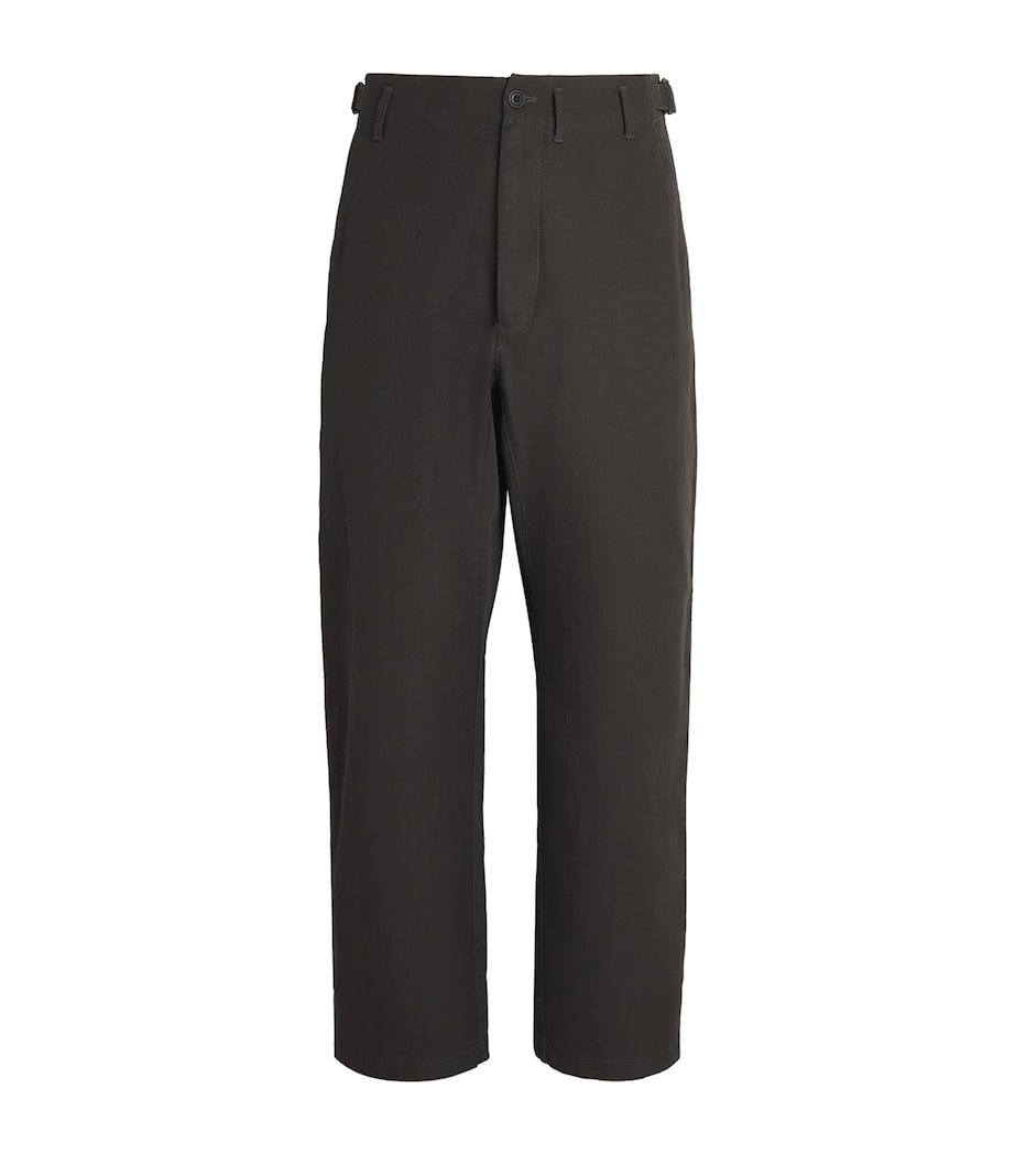 Lemaire Mens Carrot Tapered Straight Trousers Espresso Image 1