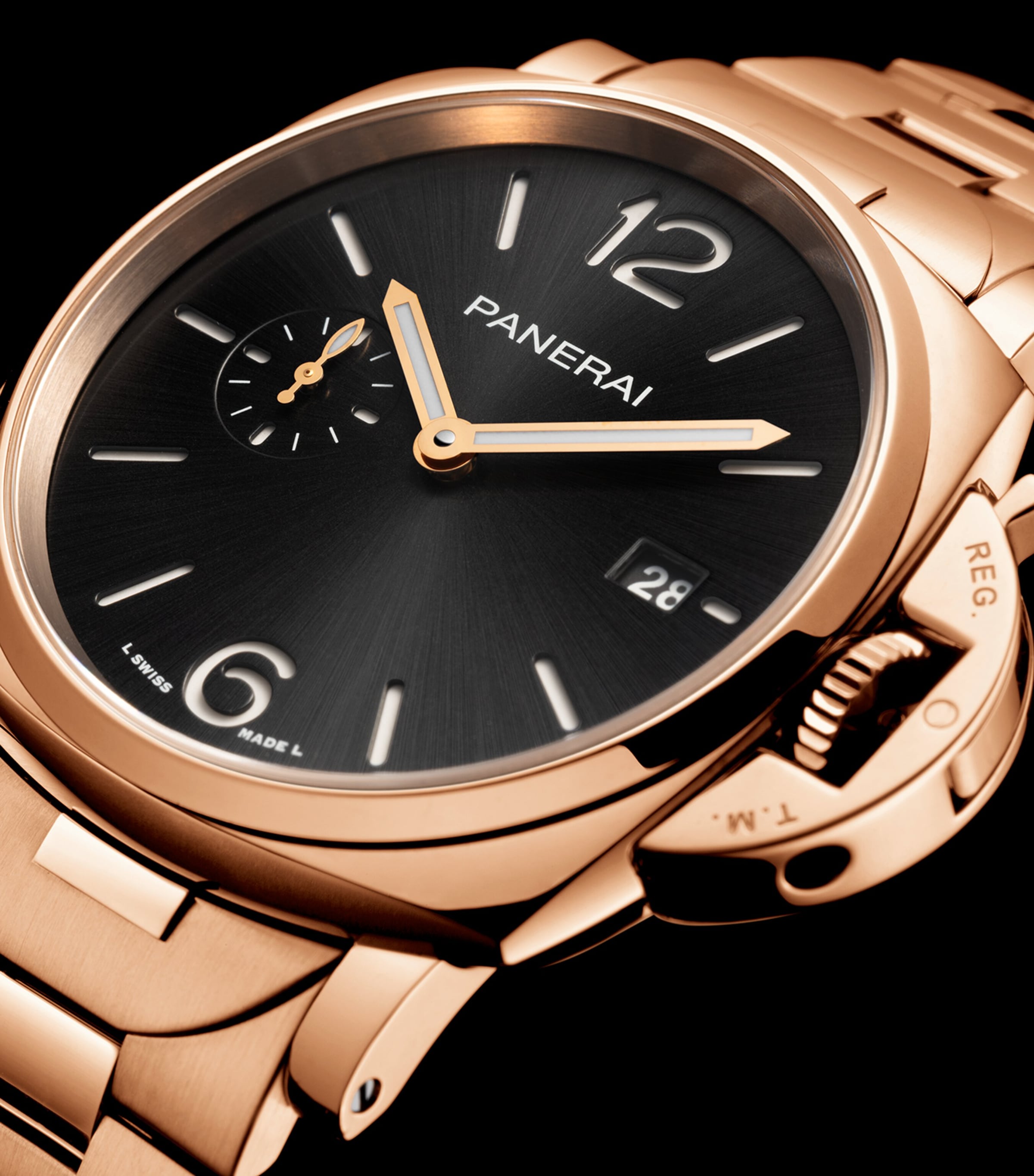 Rose Gold Luminor Due TuttoOro Watch 42mm BLACK Image 3