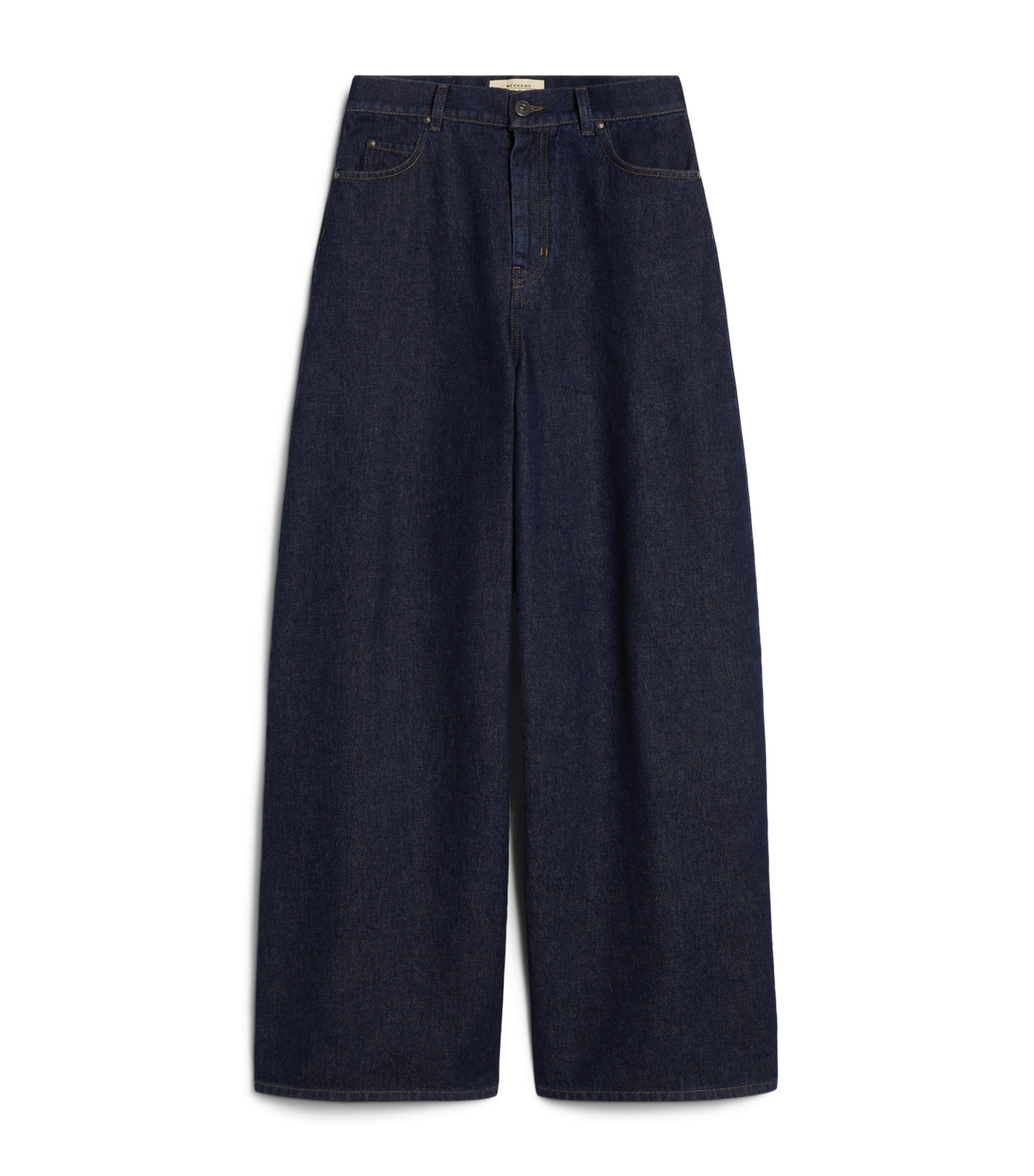 Weekend Max Mara Womens Cotton Wide-Leg High-Rise Jeans Navy Image 1