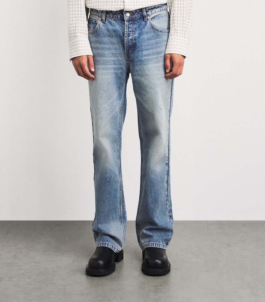 COLE BUXTON Mens Distressed Straight Jeans Blue Image 4