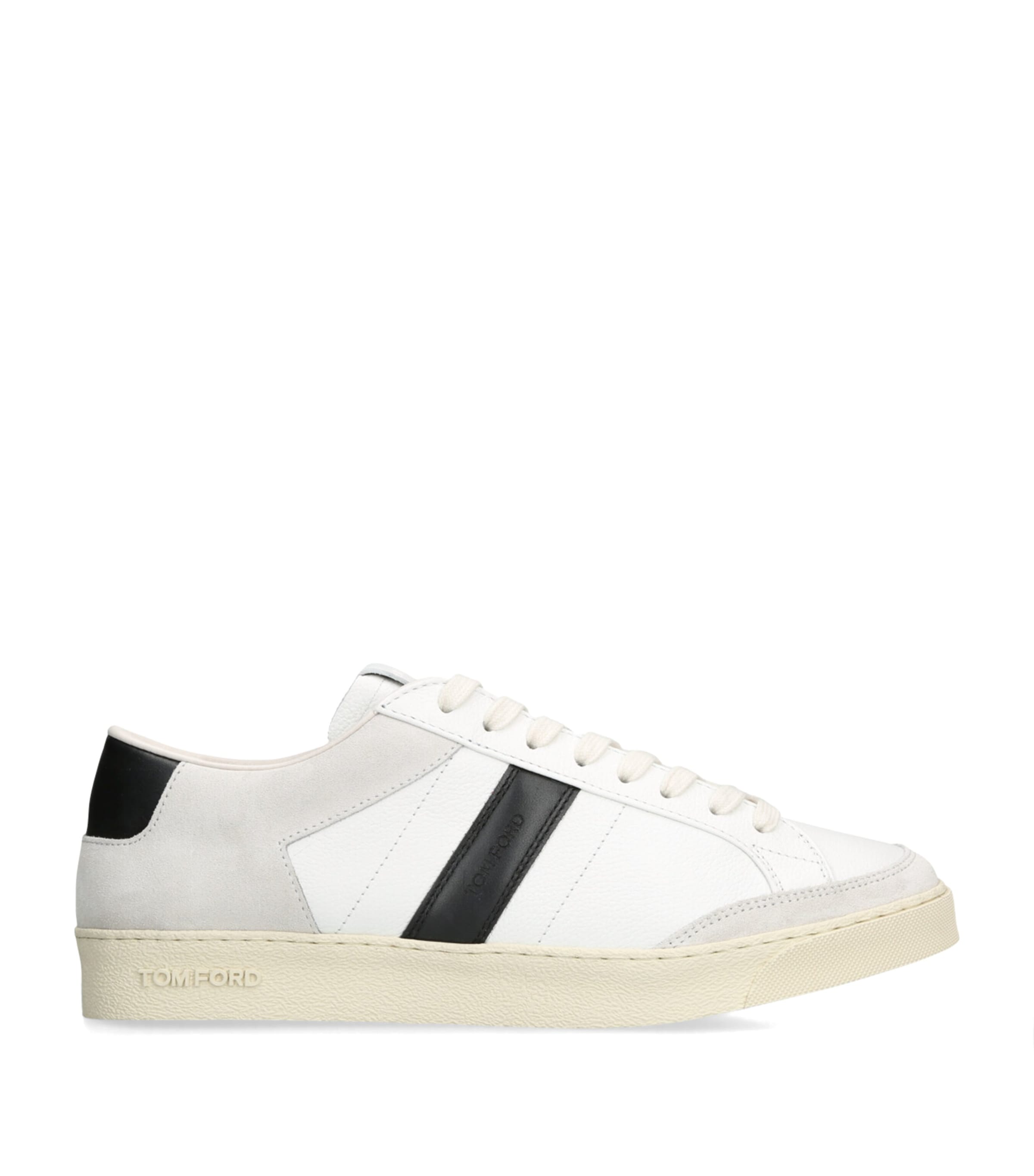 Leather-Suede Terence Sneakers WHITE/BLK Image 1
