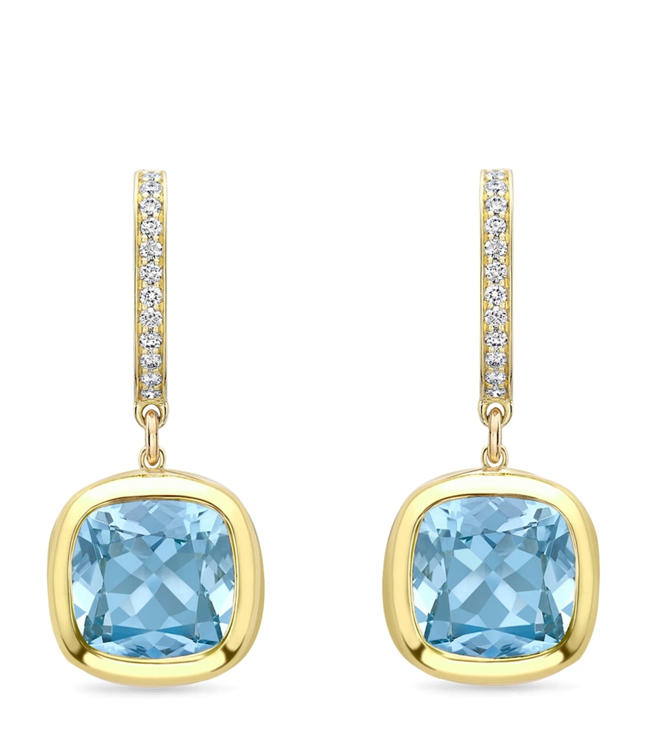Boodles Yellow Gold, Diamond and Aquamarine Dolce Vita Earrings Yellow Gold Image 1