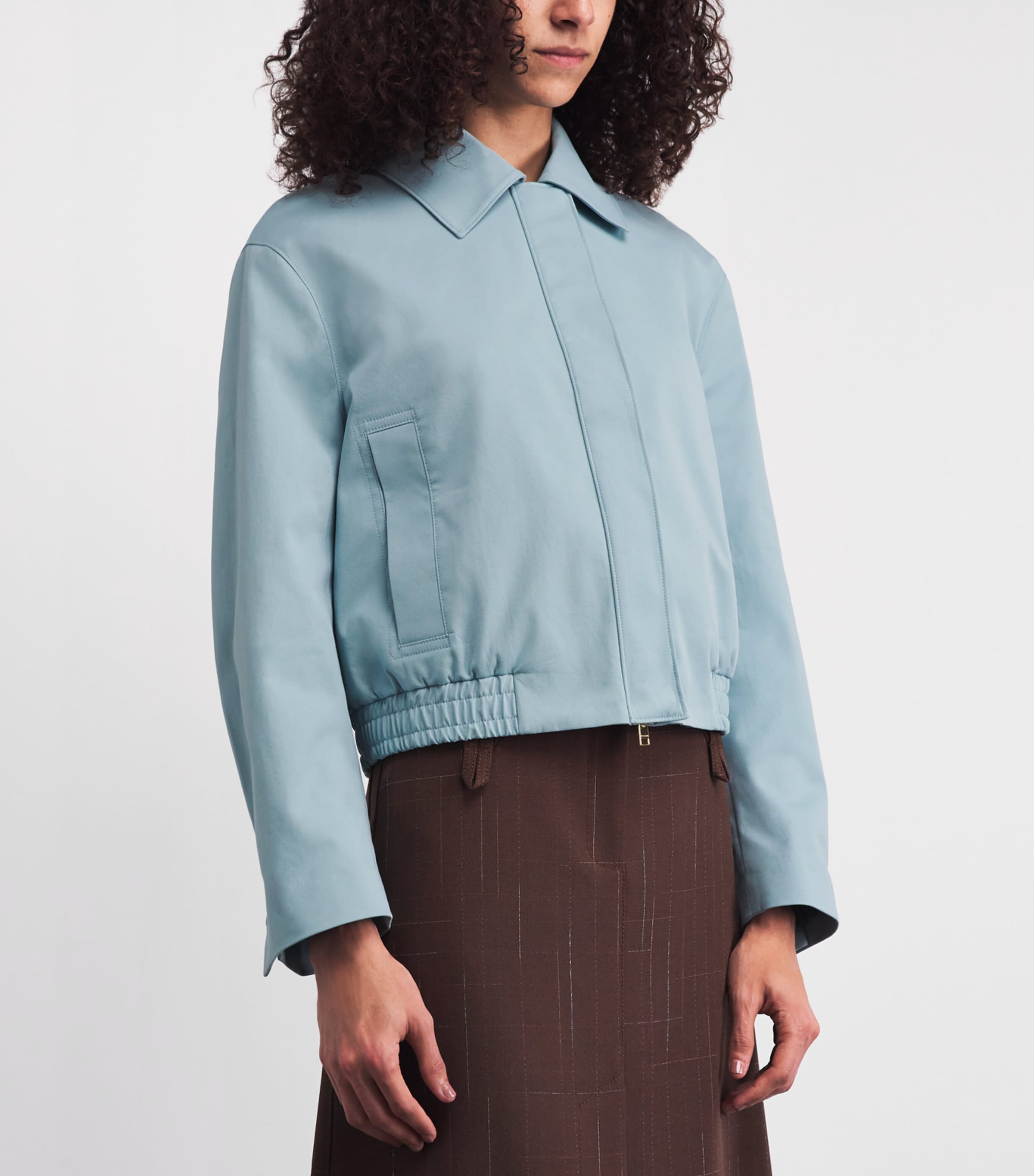 Joseph Womens Haddou Bomber Jacket Chambray Image 4