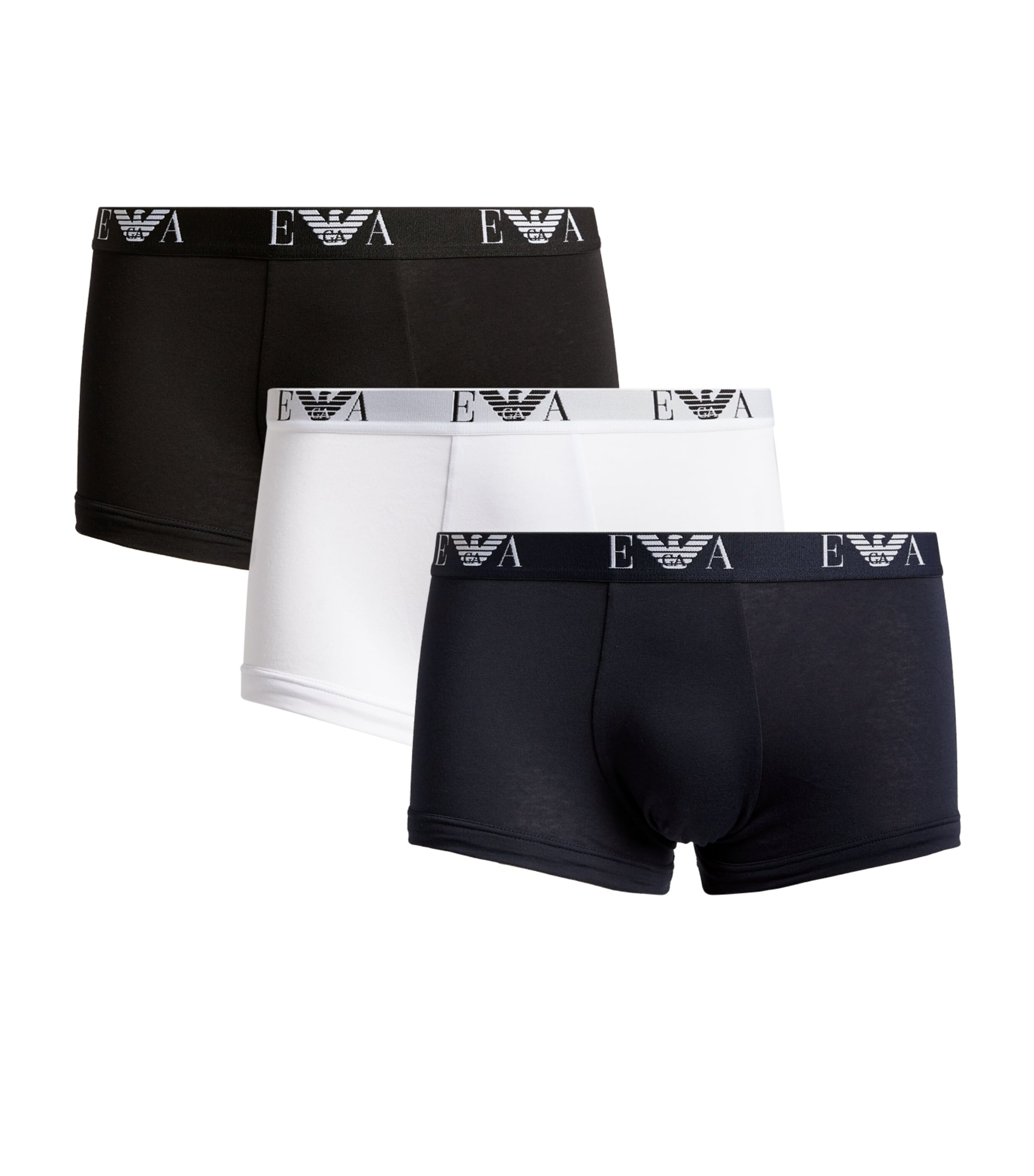 Emporio Armani Stretch-cotton Eagle Monogram Trunks