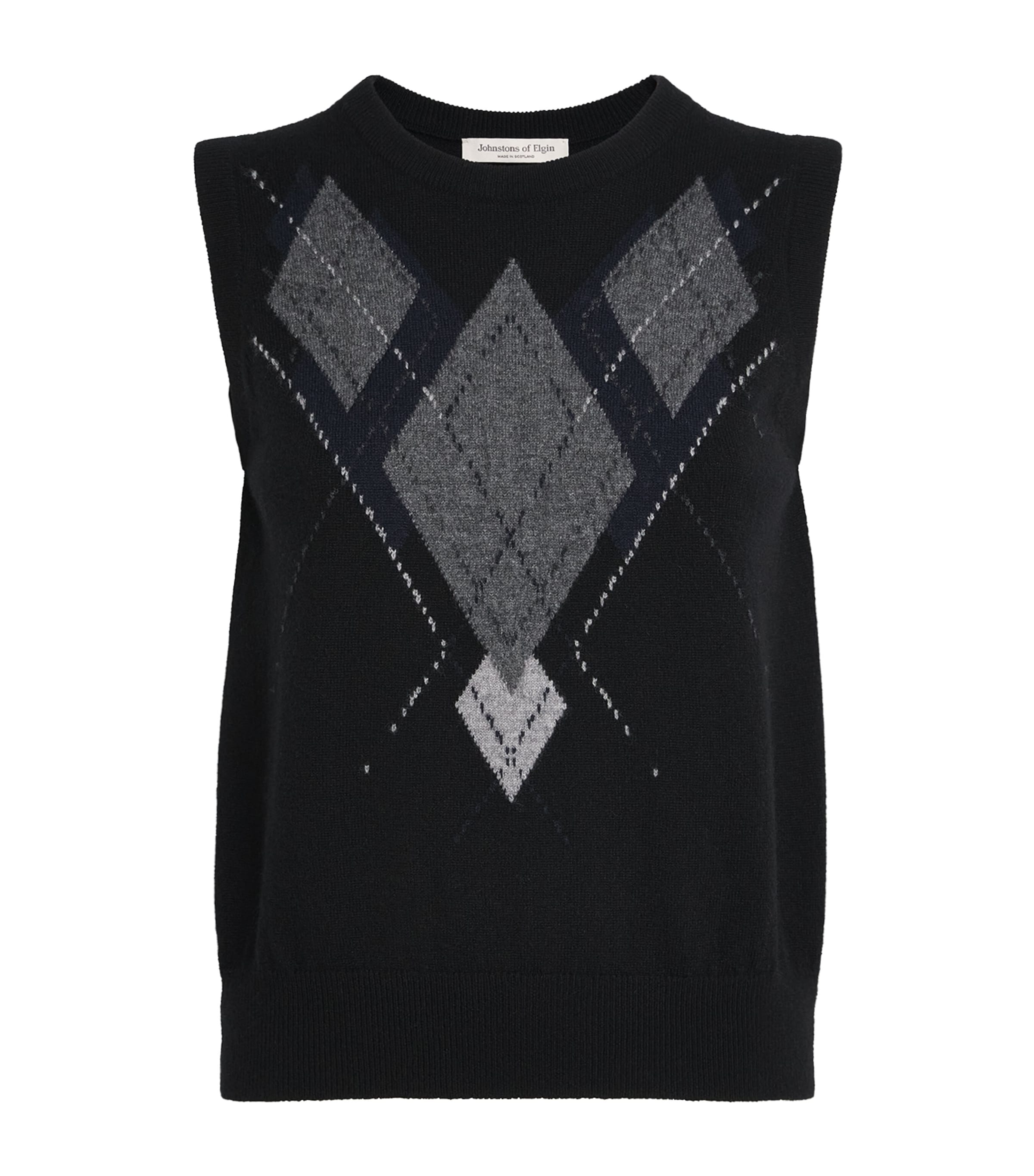 Johnstons Of Elgin Womens Cashmere Le Jabots Sweater Vest Black Image 1