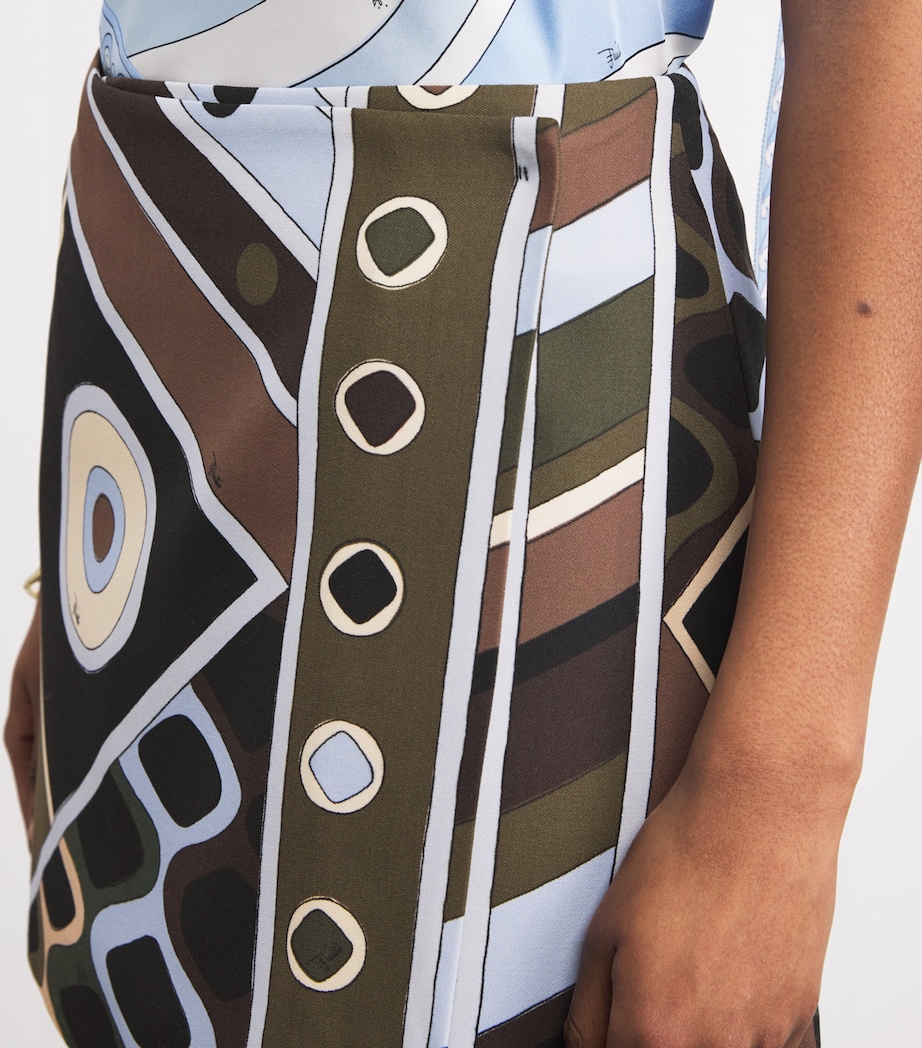 PUCCI Womens Wool Vivara Mini Skirt Khaki Image 3