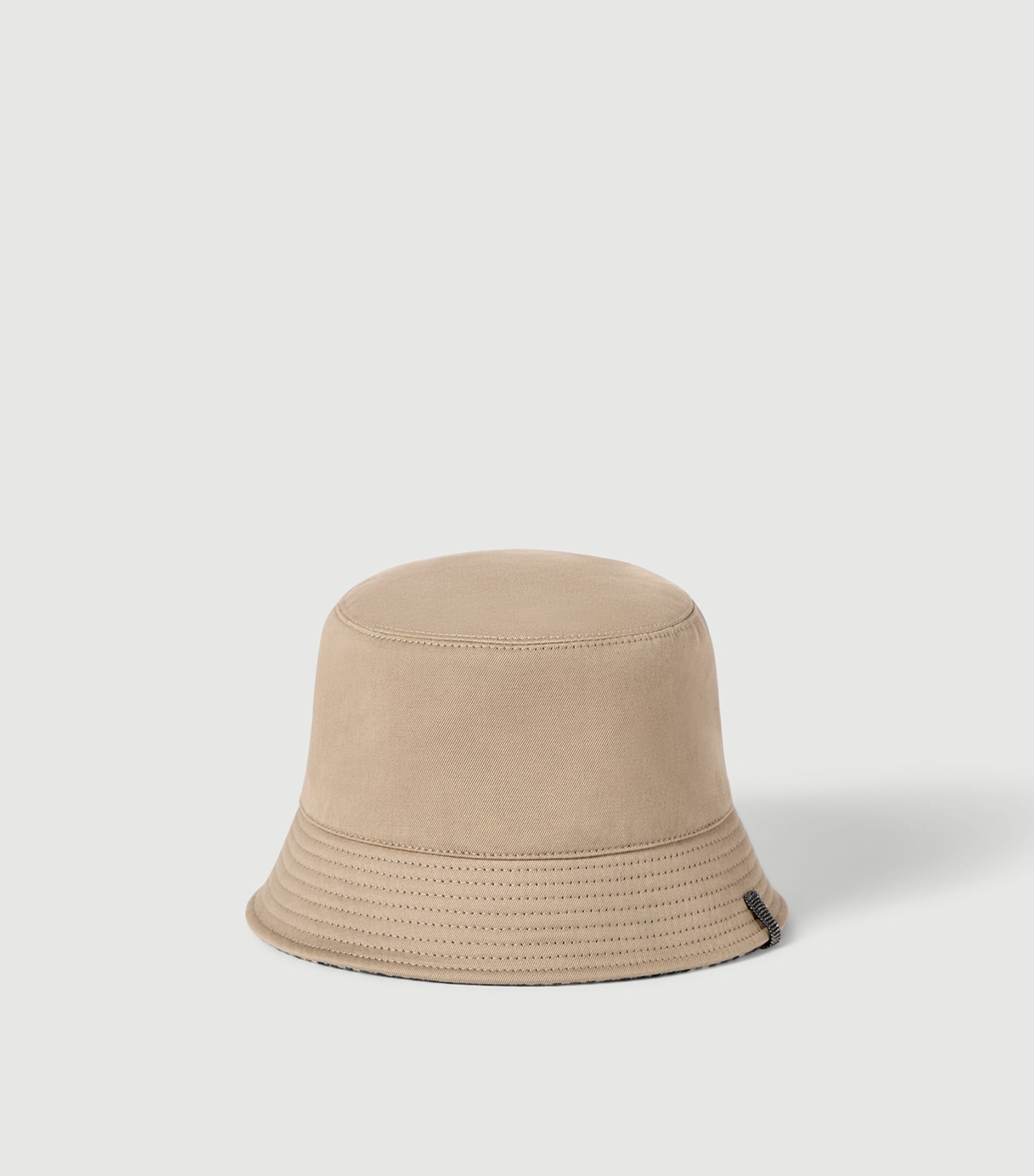 Brunello Cucinelli Cotton-Linen Reversible Bucket Hat Tobacco Image 3