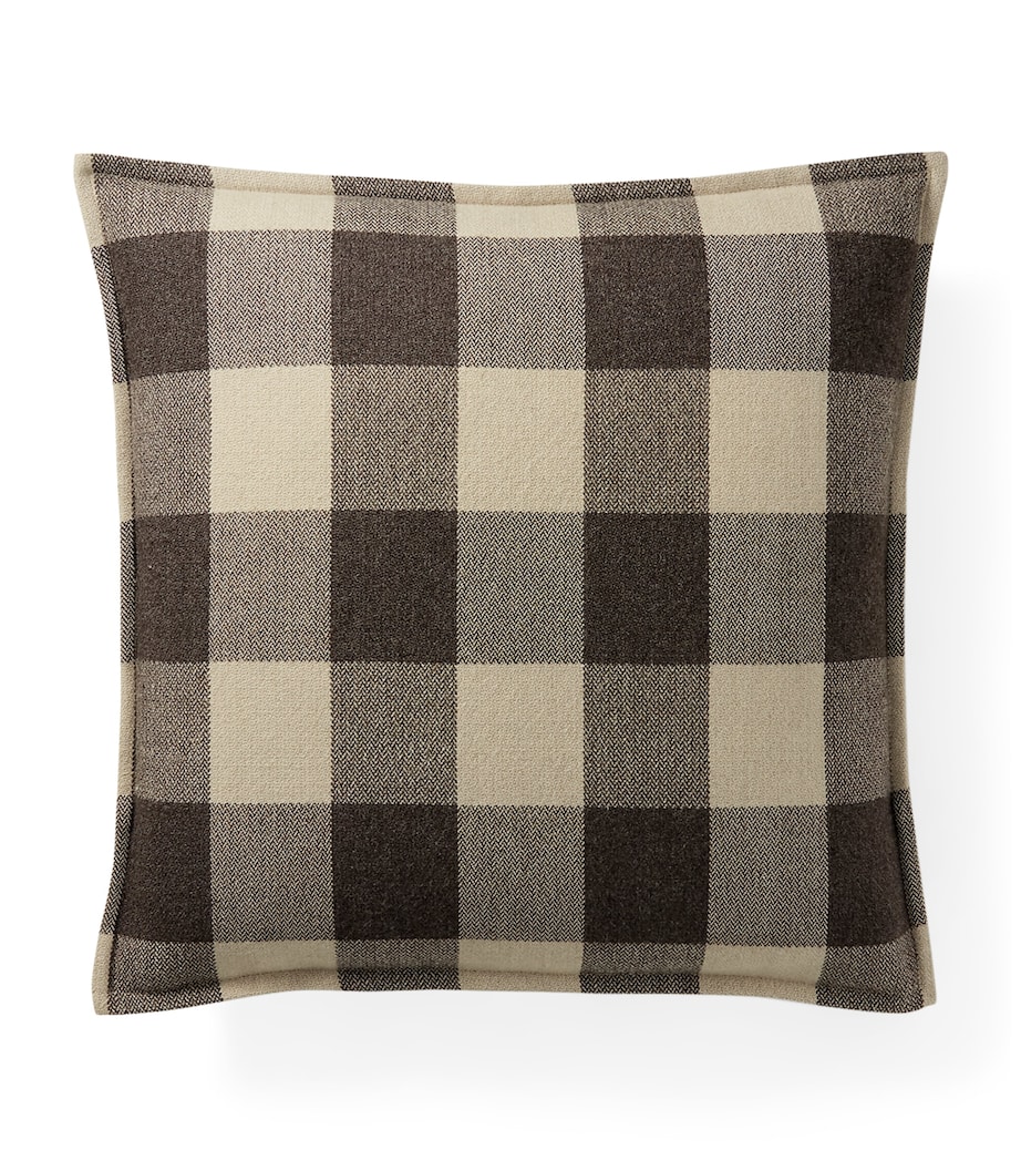 Wool Check Joshua Cushion (50cm x 50cm) CHARCOAL Image 1