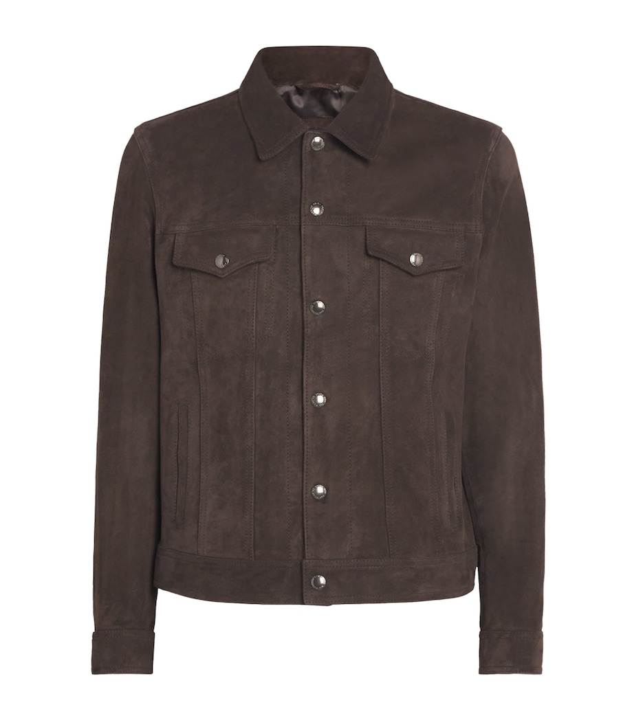 Suede Trucker Jacket 1VP - COFFEE BEAN Image 1