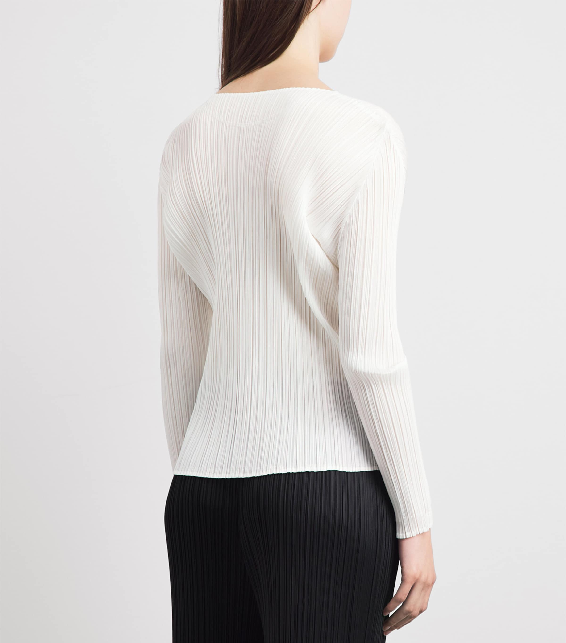 Pleats Please Issey Miyake Womens Monthly Colors Long-Sleeve T-Shirt White Image 5