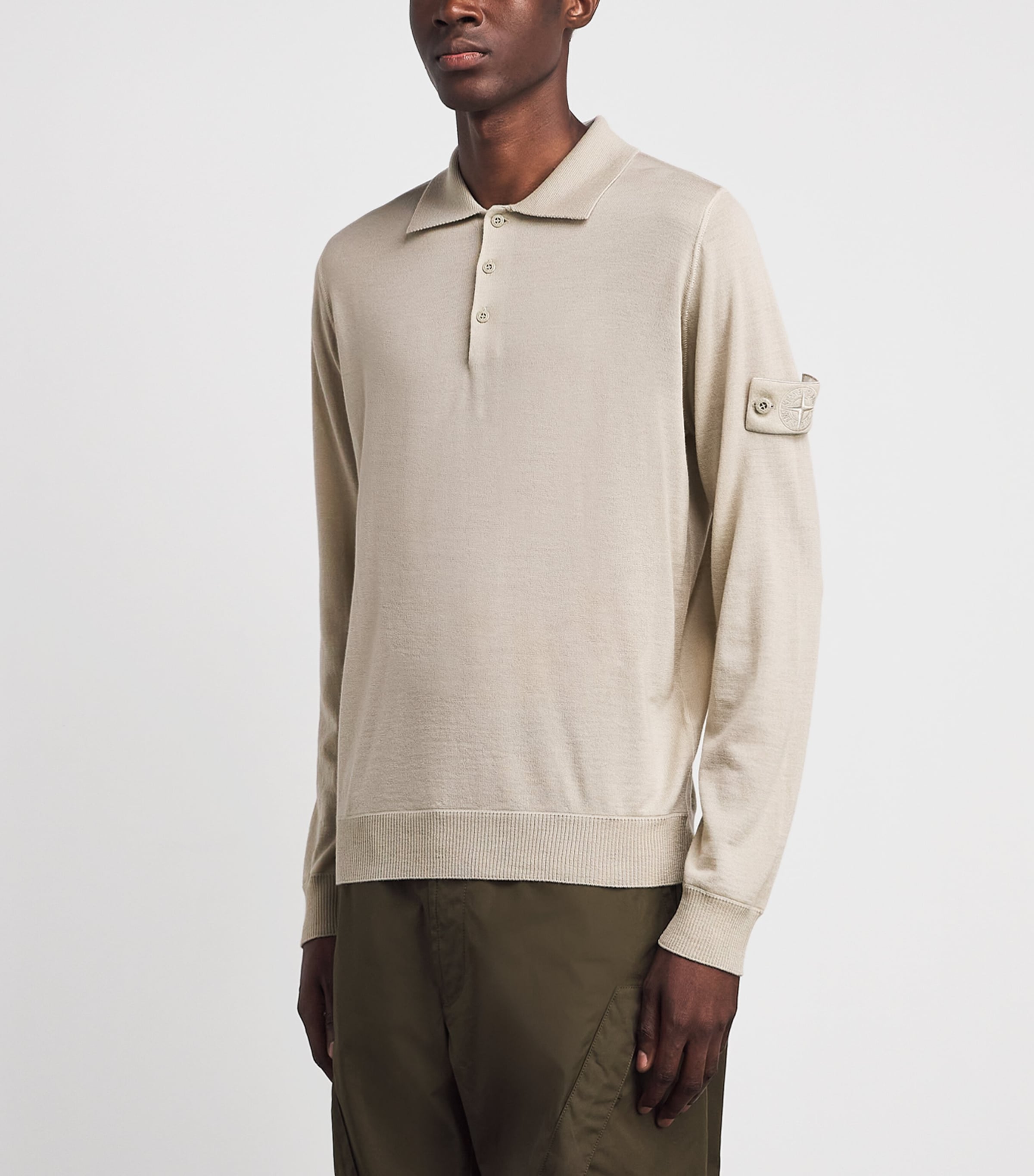 Stone Island Mens Virgin Wool Ghost Polo Sweater Image 4