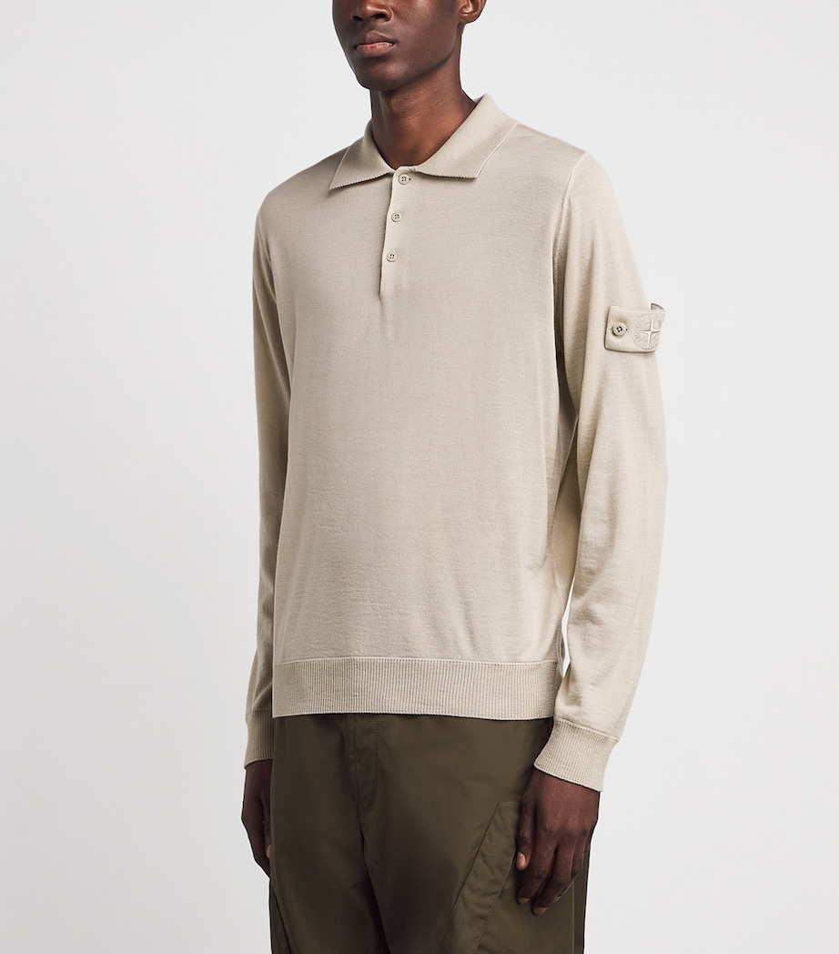 Stone Island Mens Virgin Wool Ghost Polo Sweater Image 4