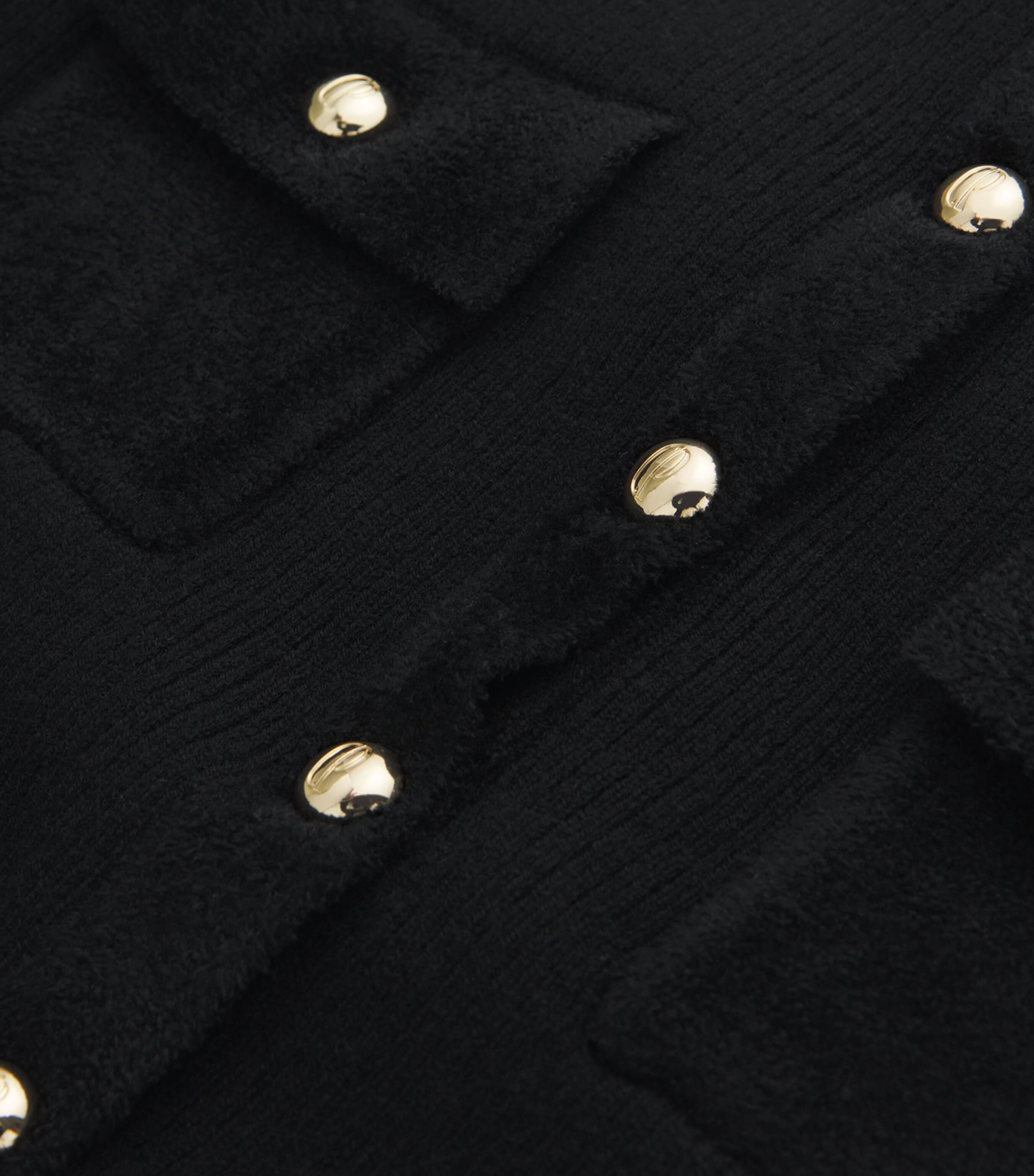 Knitted Short-Sleeve Top BLACK Image 5