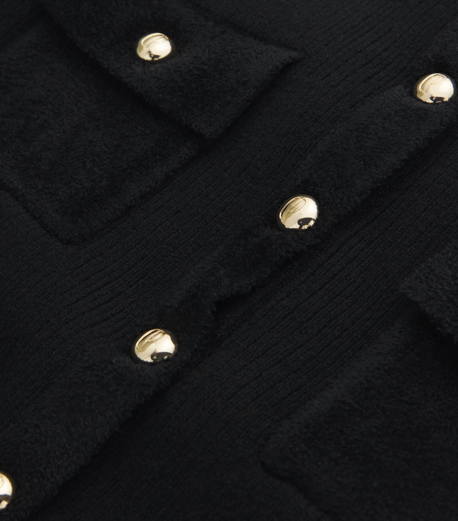 Knitted Short-Sleeve Top BLACK Image 5