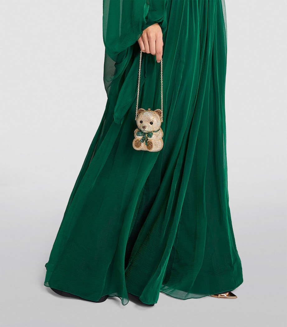 Embellished Harrods Bear Clutch Bag CHAMPAGNE PROSECCO Image 2