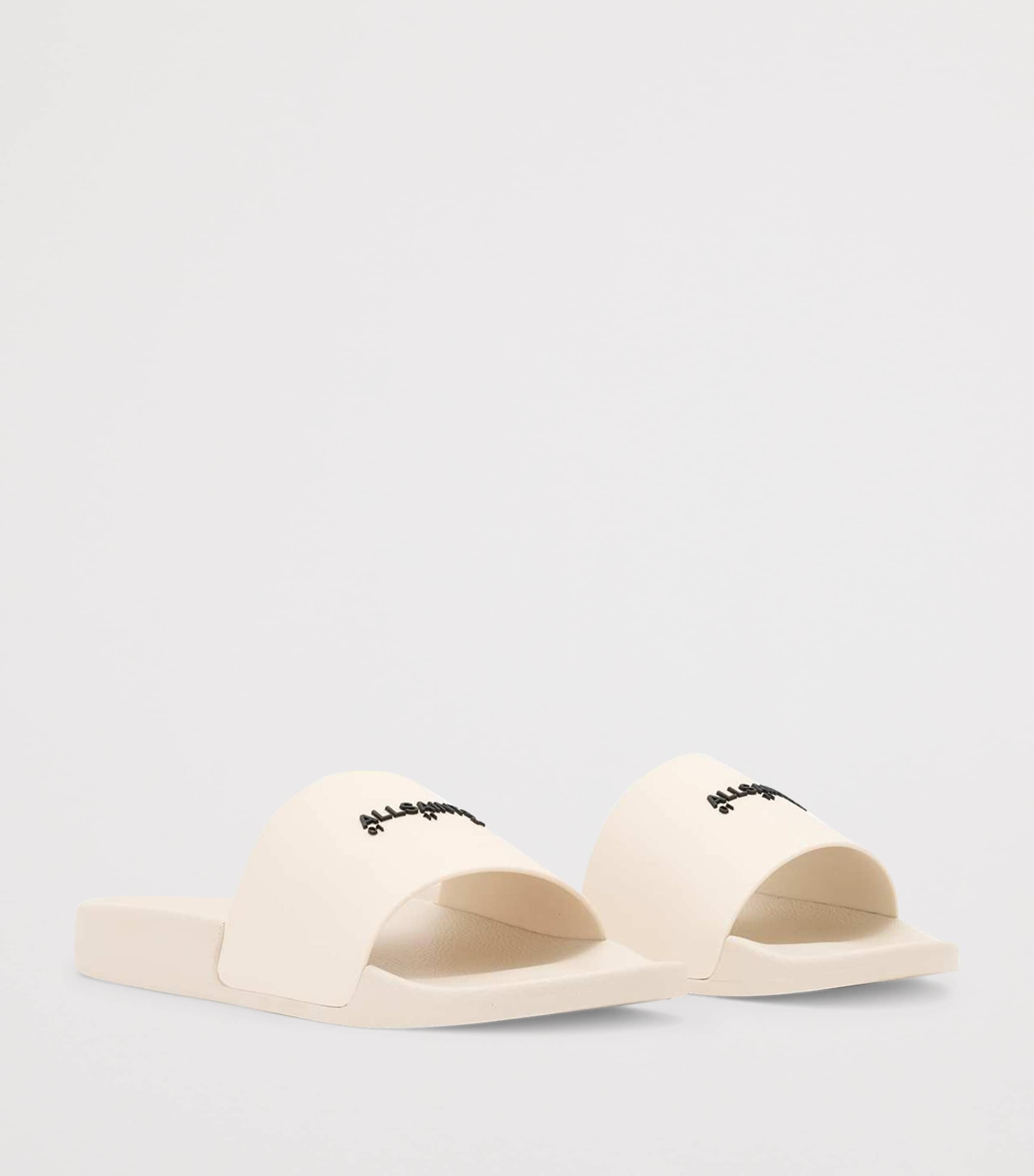 AllSaints Rubber Date Slides Chalk White Image 4