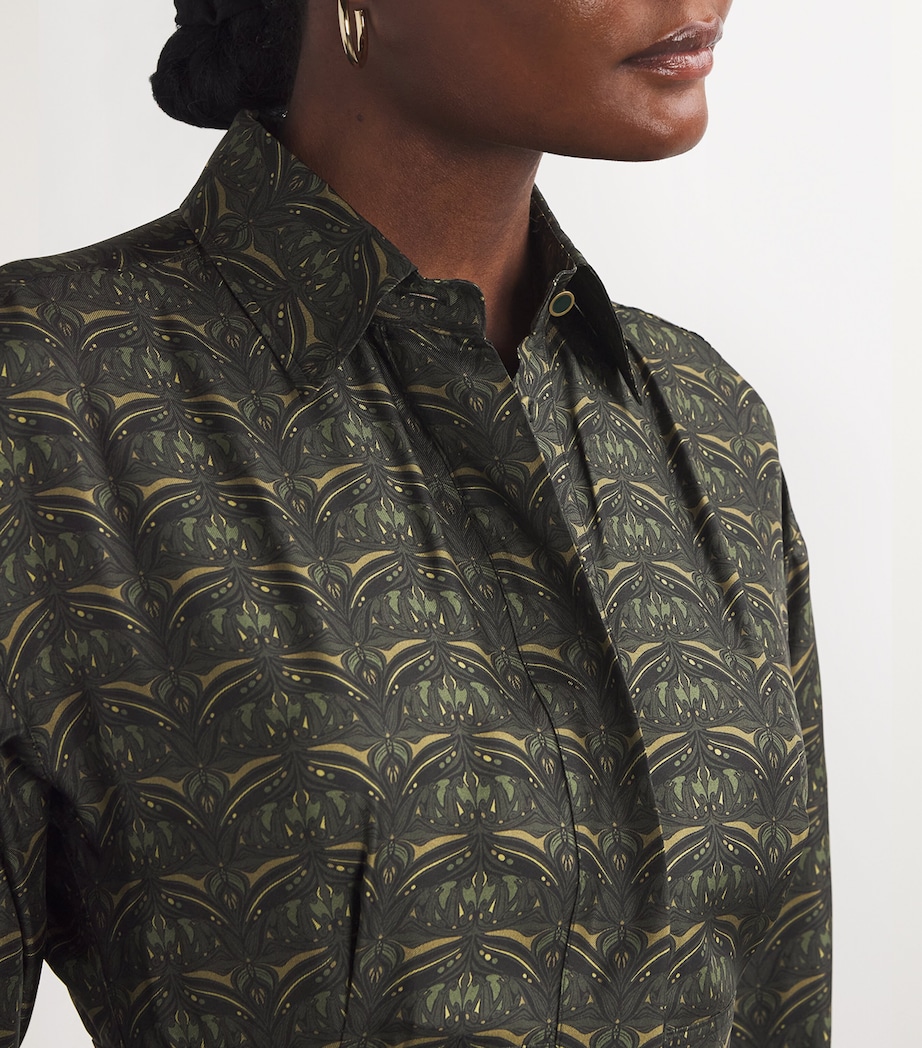 Max Mara Green Silk Printed Midi Dress | Harrods CA Max Mara Green Silk Printed Midi Dress | Harrods CA