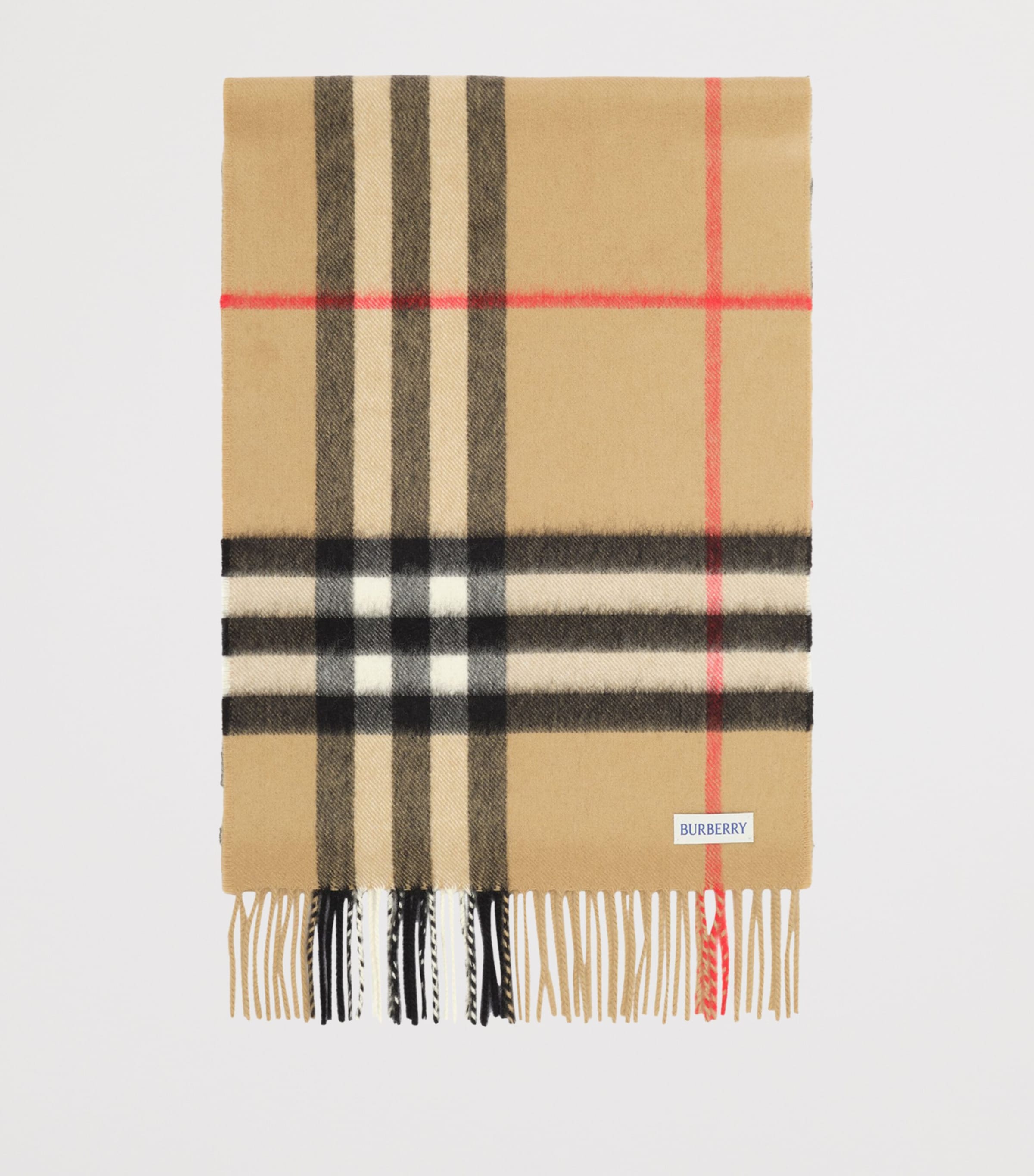 Burberry Cashmere Embellished Check Scarf Archive Beige Image 5
