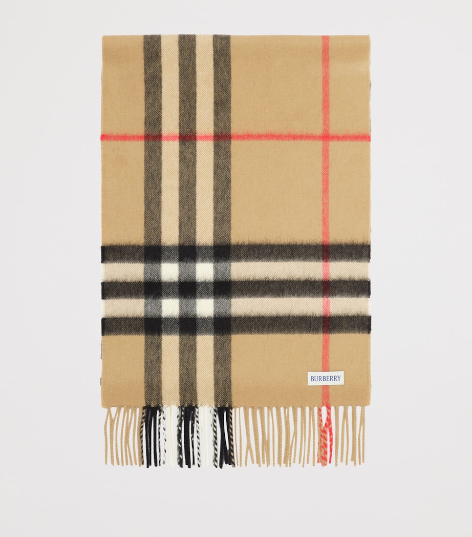 Burberry Cashmere Embellished Check Scarf Archive Beige Image 5