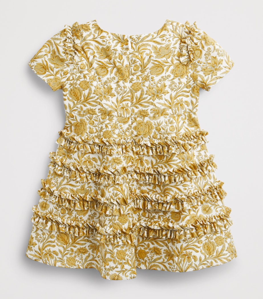 Versace Kids Cotton Liberty Floral Gold Dress (6-36 Months) Image 2