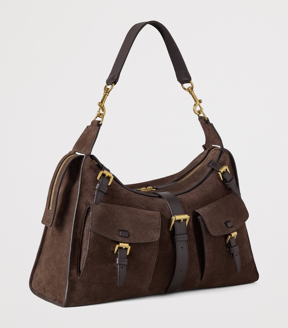 Suede Roxanne Shoulder Bag CHOCOLATE Image 2