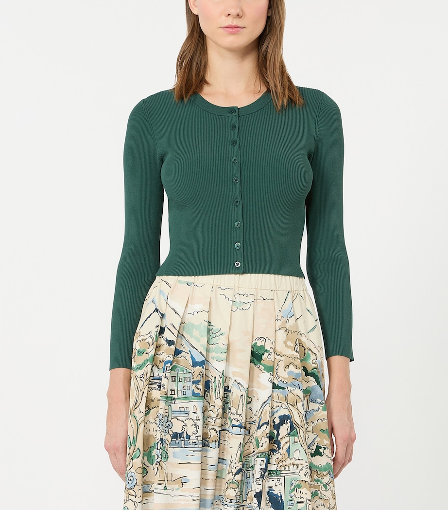 Weekend Max Mara Womens Cropped Cardigan Green Image 2