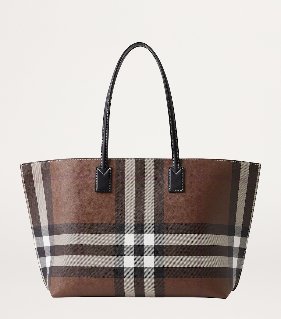 Medium Check Tote Bag DARK BIRCH BROWN CHK Image 4