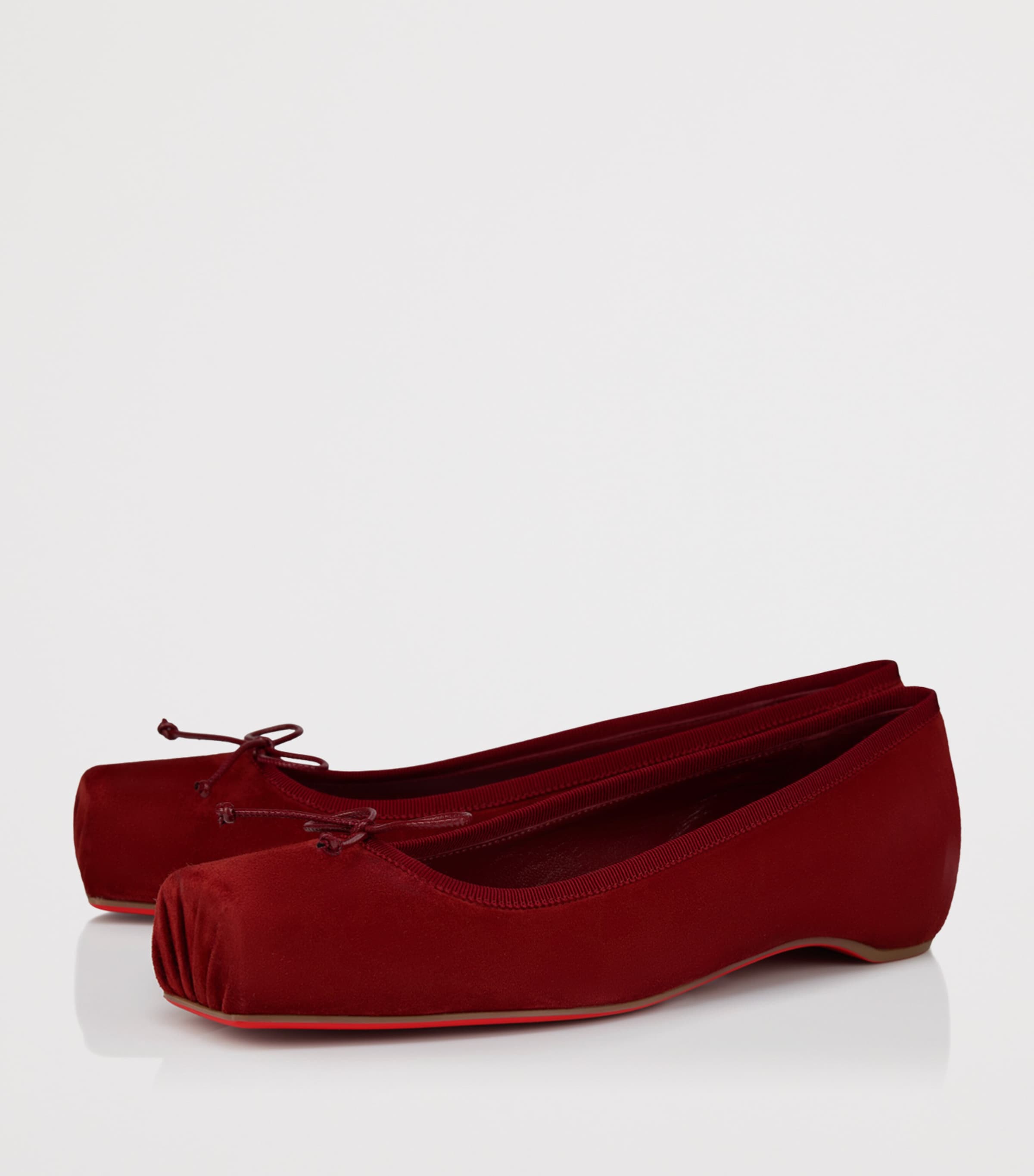 Christian Louboutin Womens Cassia Nodo Suede Ballet Flats Image 2