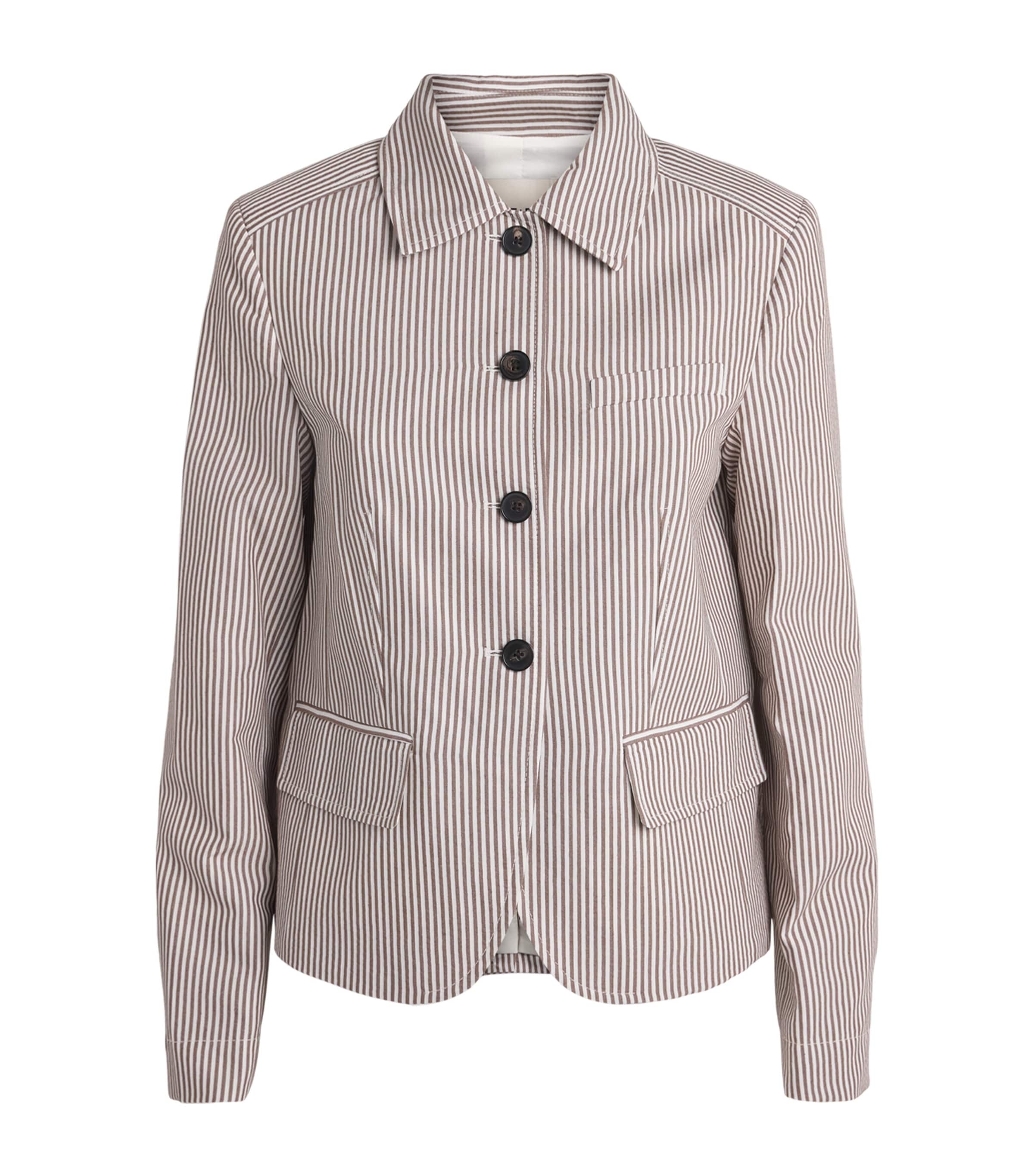 Me+em Stripe Jacket In Brown