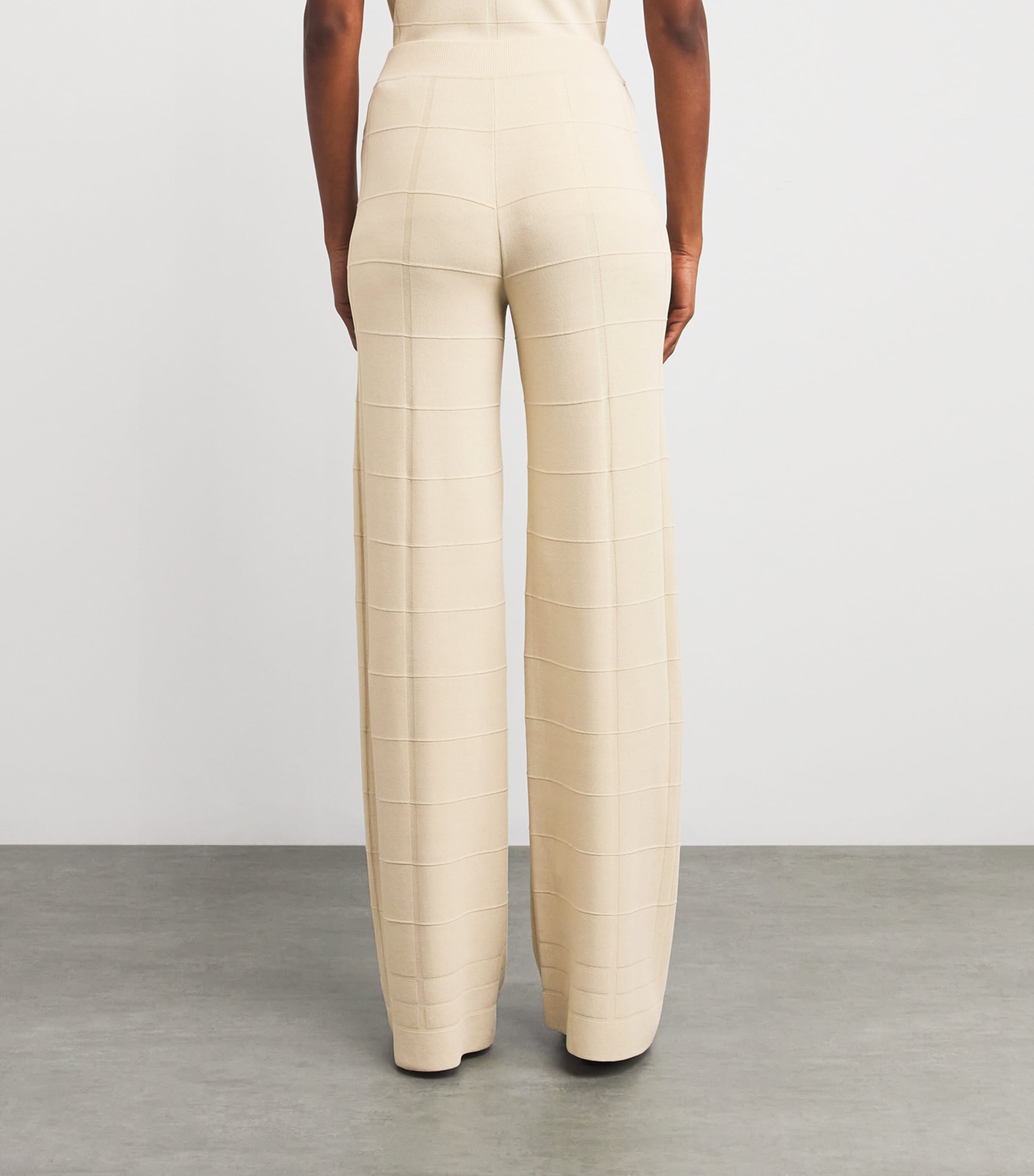 Grid Knit Straight Trousers AFFOGATO Image 4