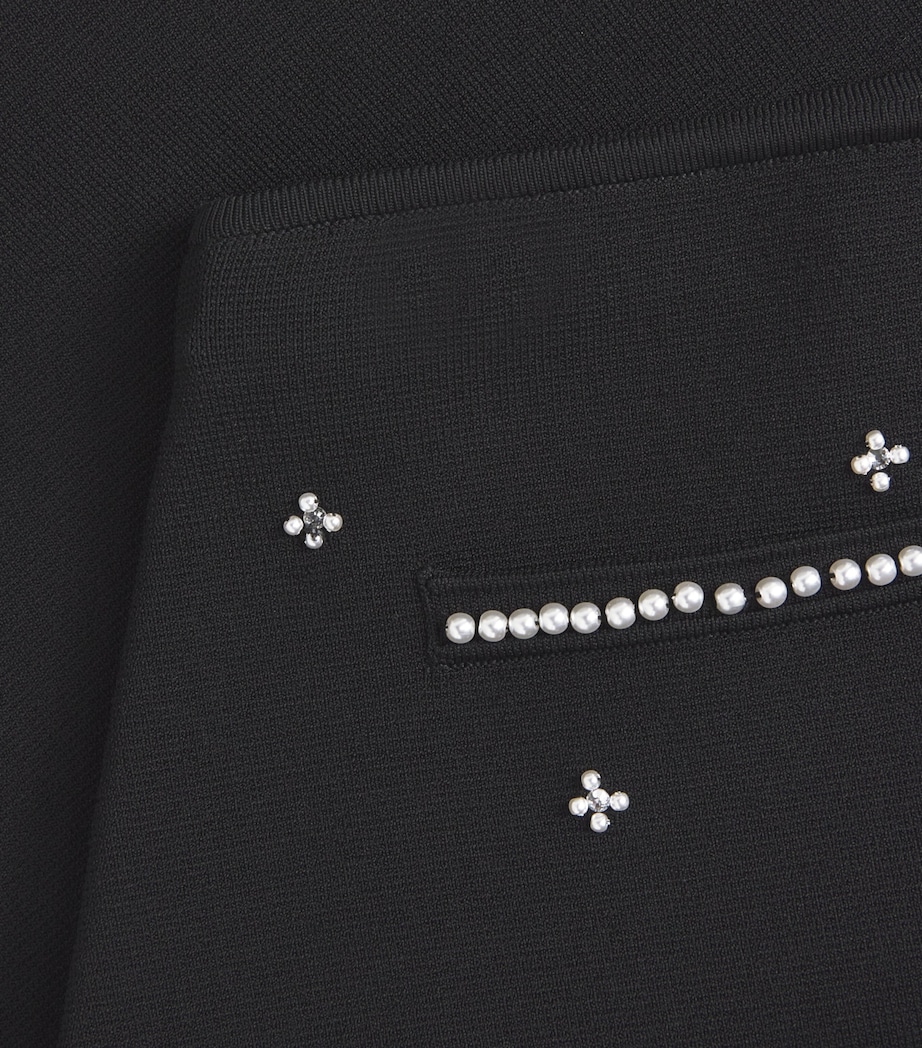 Rhinestone-Embellished Mini Skirt BLACK Image 5