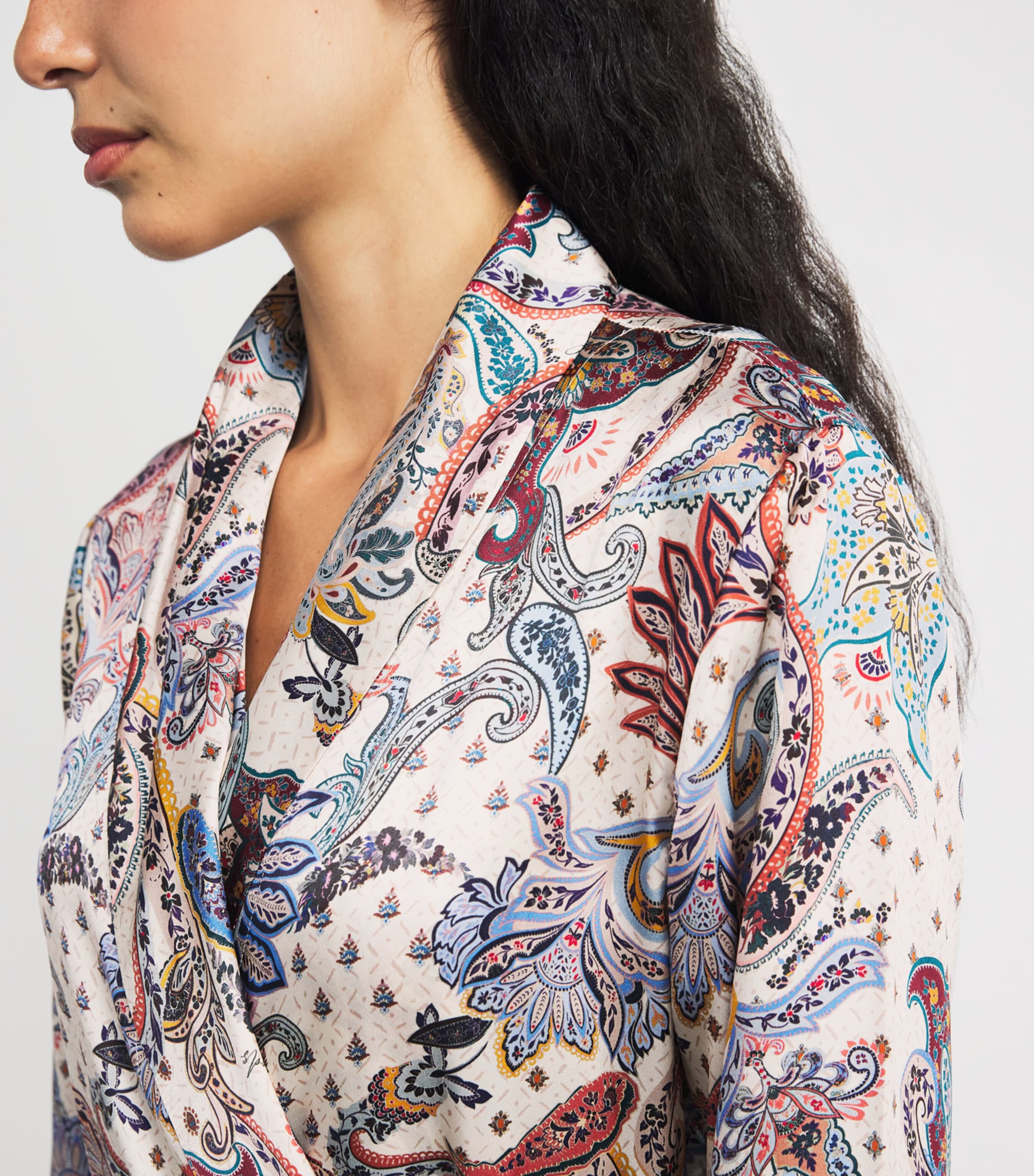 Silk Paisley Night Robe MULTI Image 6