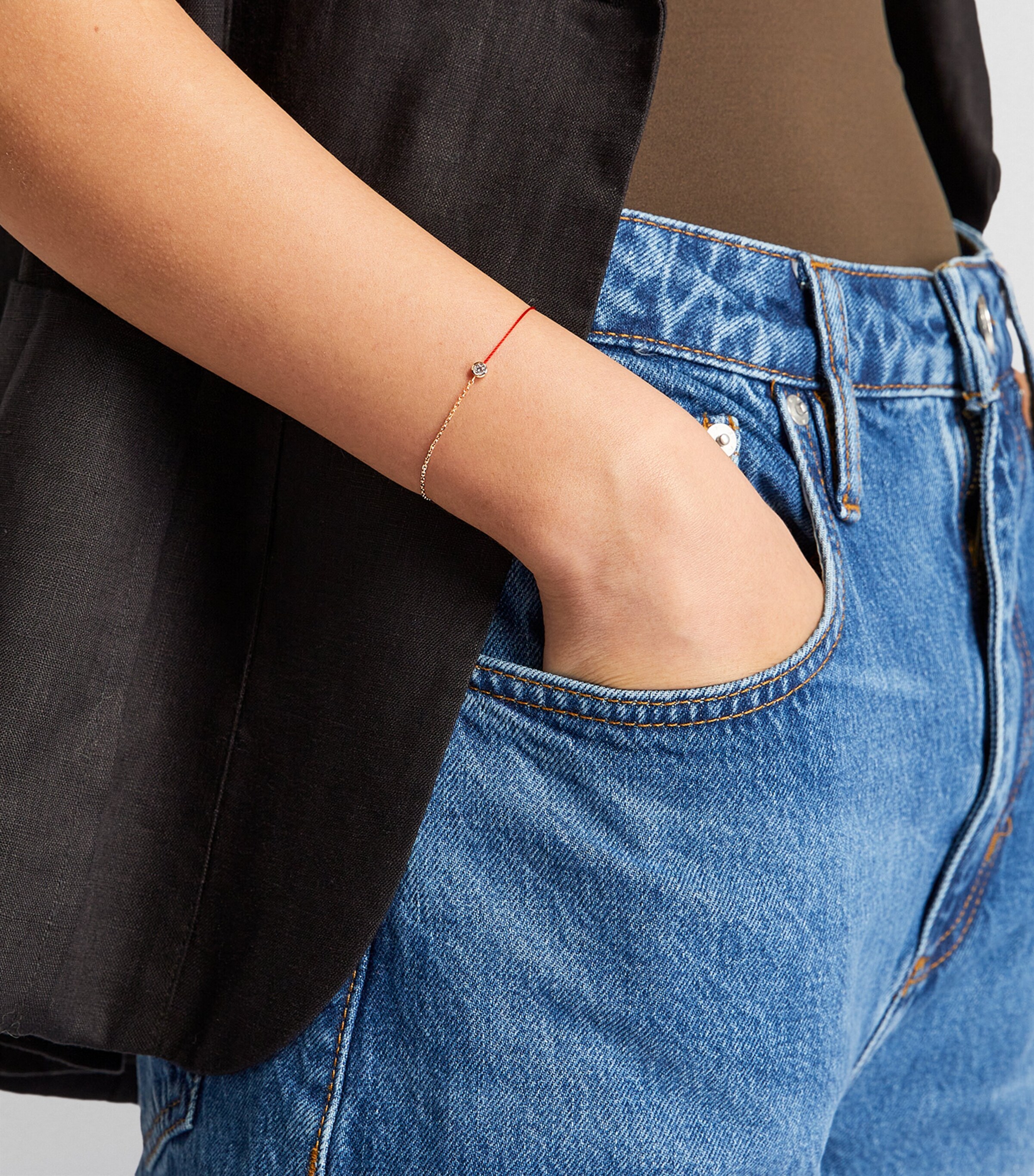 Rose Gold and Diamond Pure Half-Chain Bracelet RED Image 4