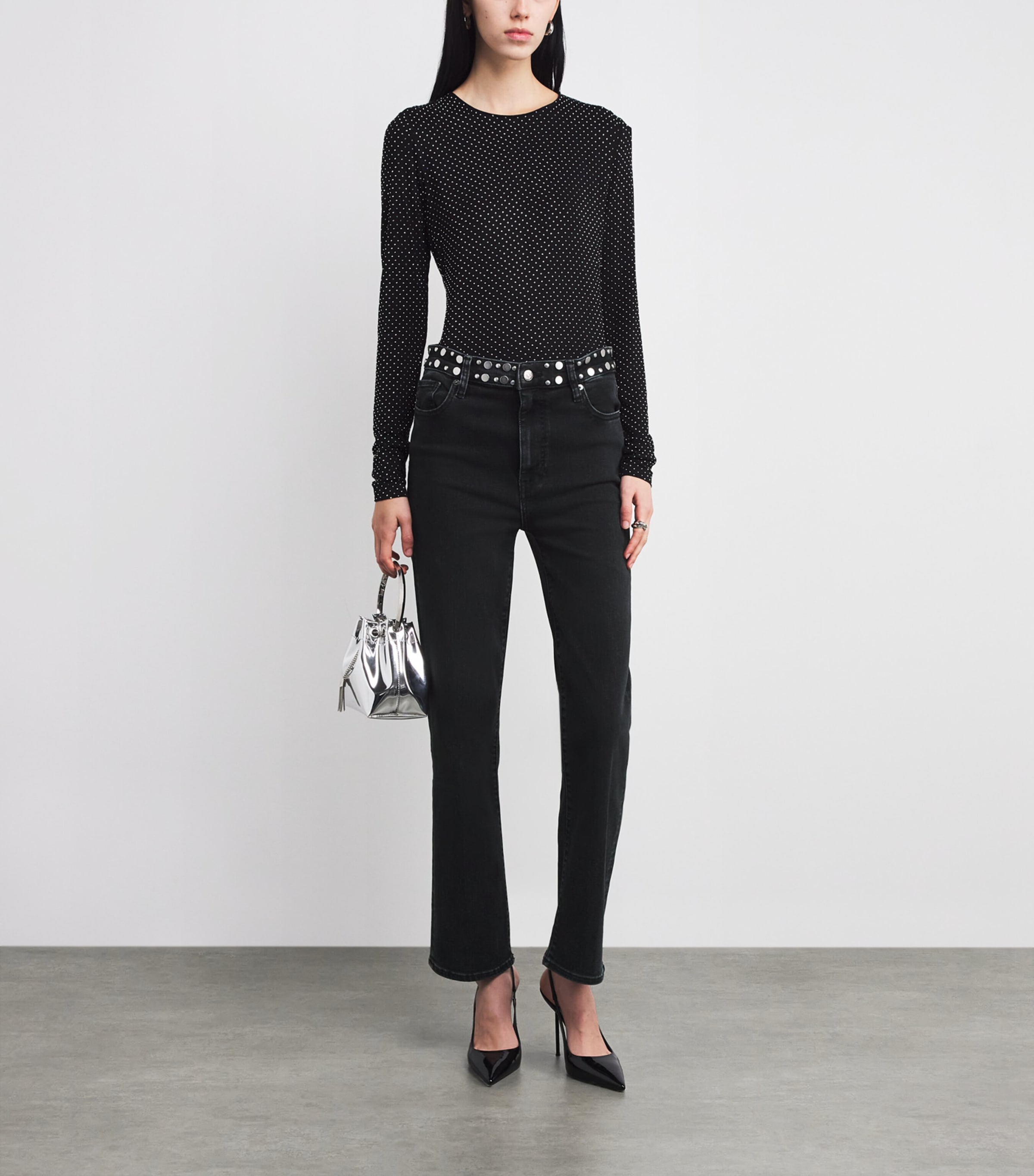 Studded Le Sleek Straight Jeans METEOR Image 2