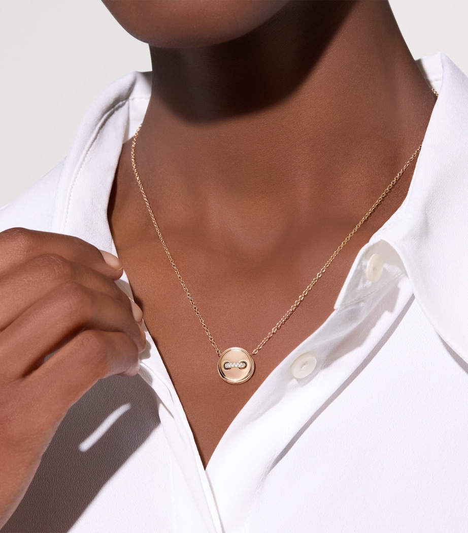 Rose Gold, Diamond and Turquoise Pom Pom Dot Necklace DB0TU Image 5