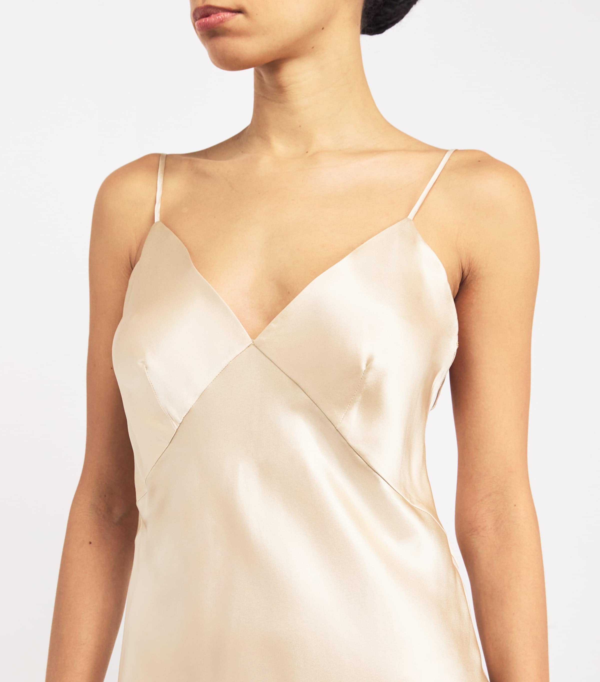 Silk Issa Slip Dress CARAMEL Image 6