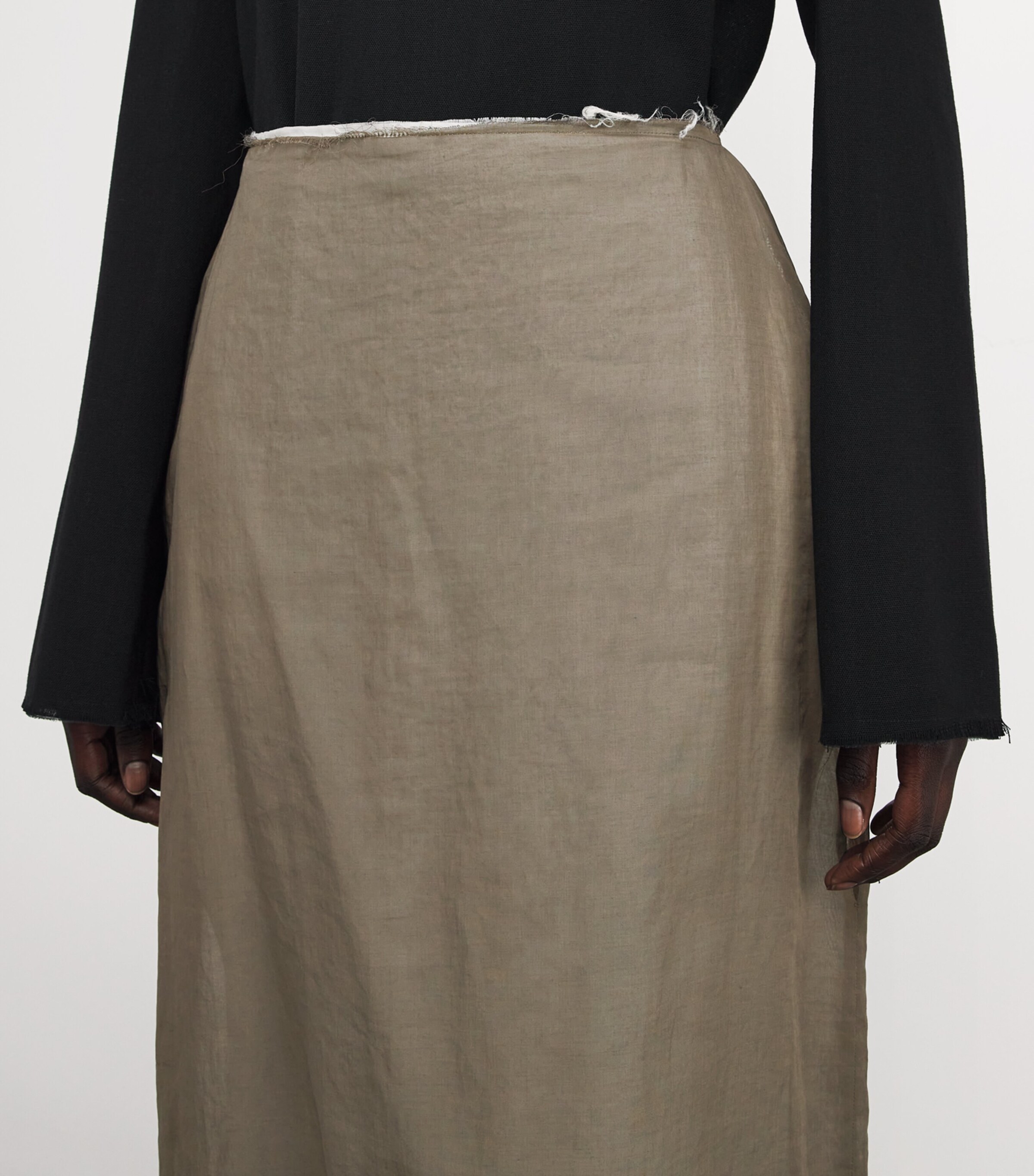 The Row Womens Zaira Raw-Hem Maxi Skirt Brown Image 5