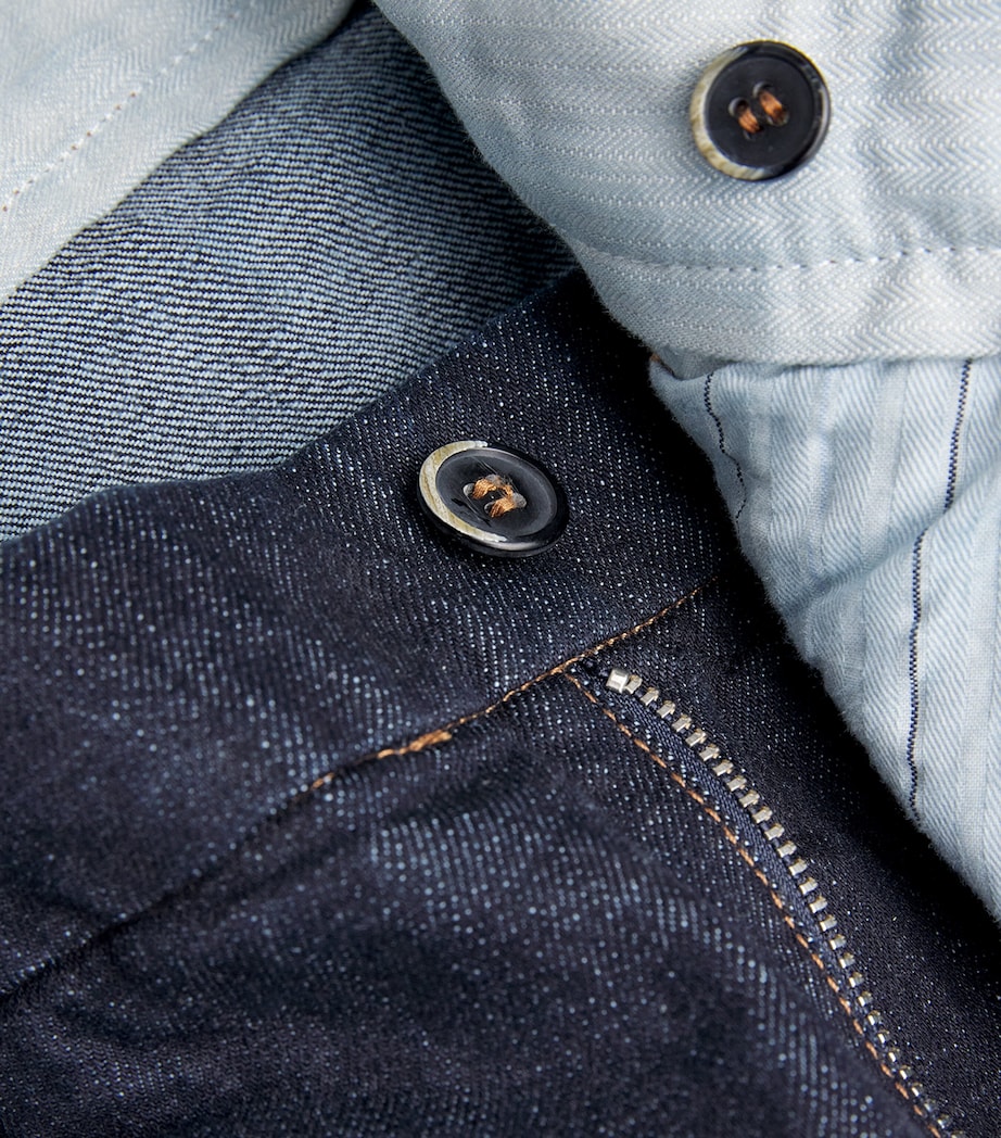 Pleated Wide-Leg Jeans 170 NAVY Image 5