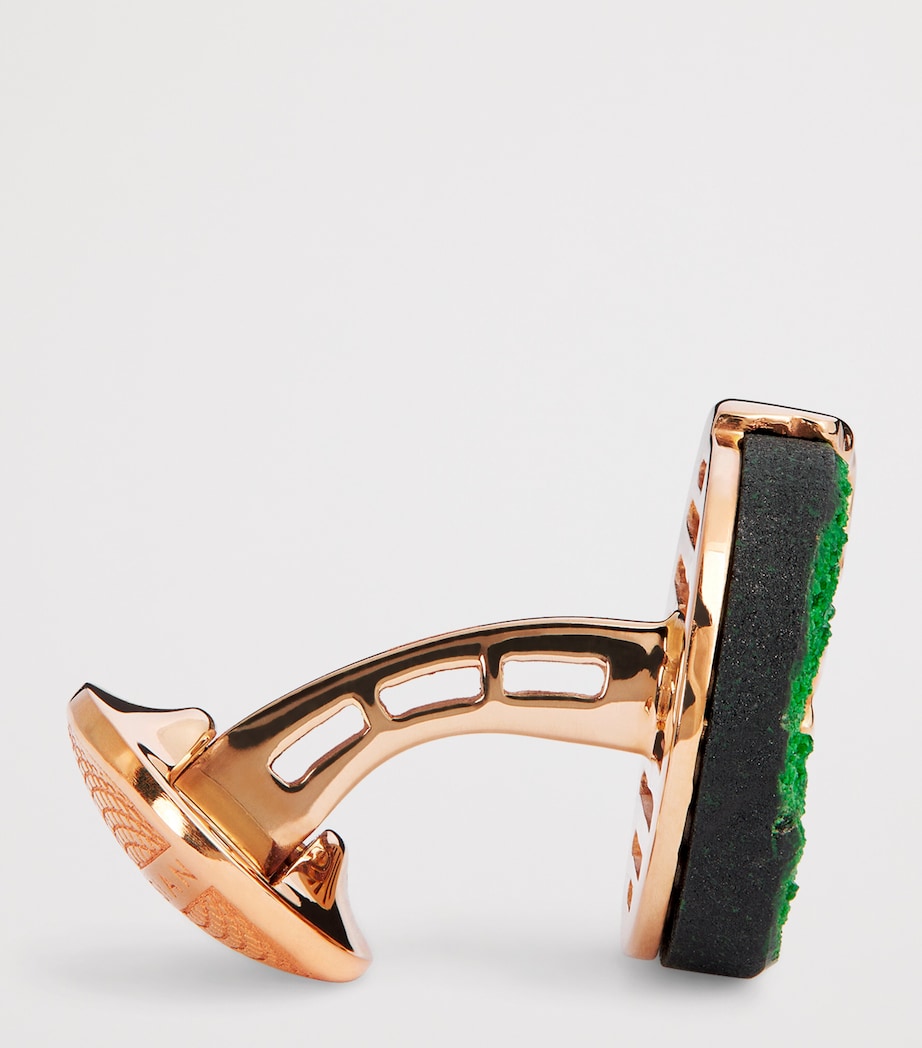 Rose Gold and Green Garnet Cufflinks GREEN Image 4